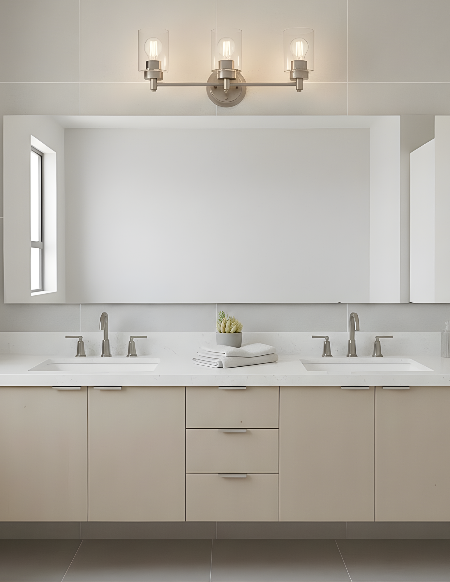 Mincio 3-Light Clear Glass Vanity - Functional Vanities