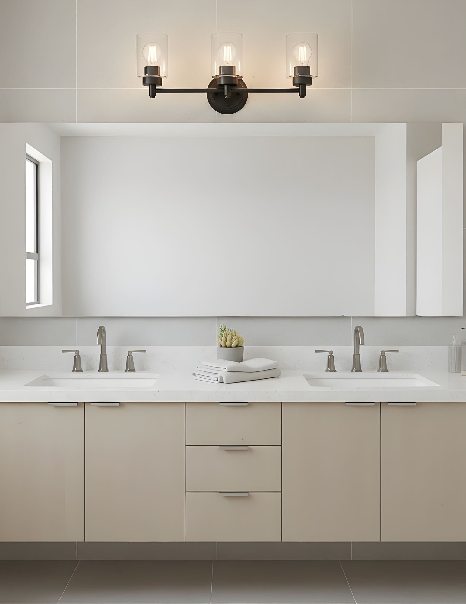 Mincio 3-Light Clear Glass Vanity - Functional Vanities