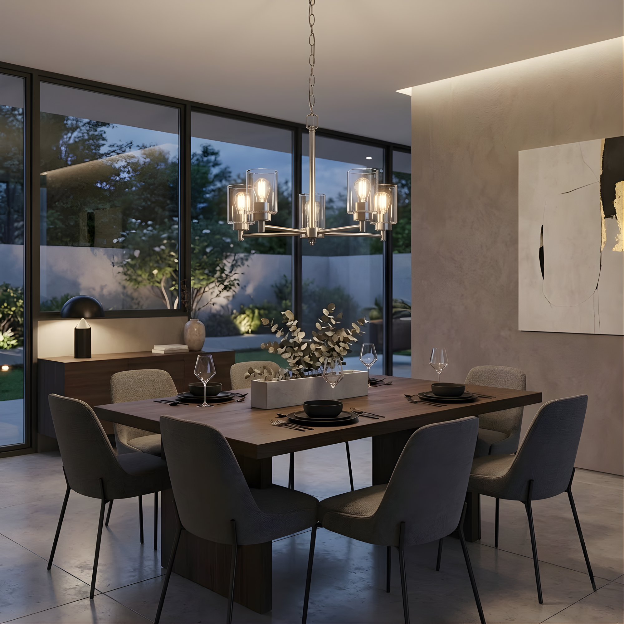 Acheron 5-Light Clear Glass Chandelier - Sophisticated Chandeliers