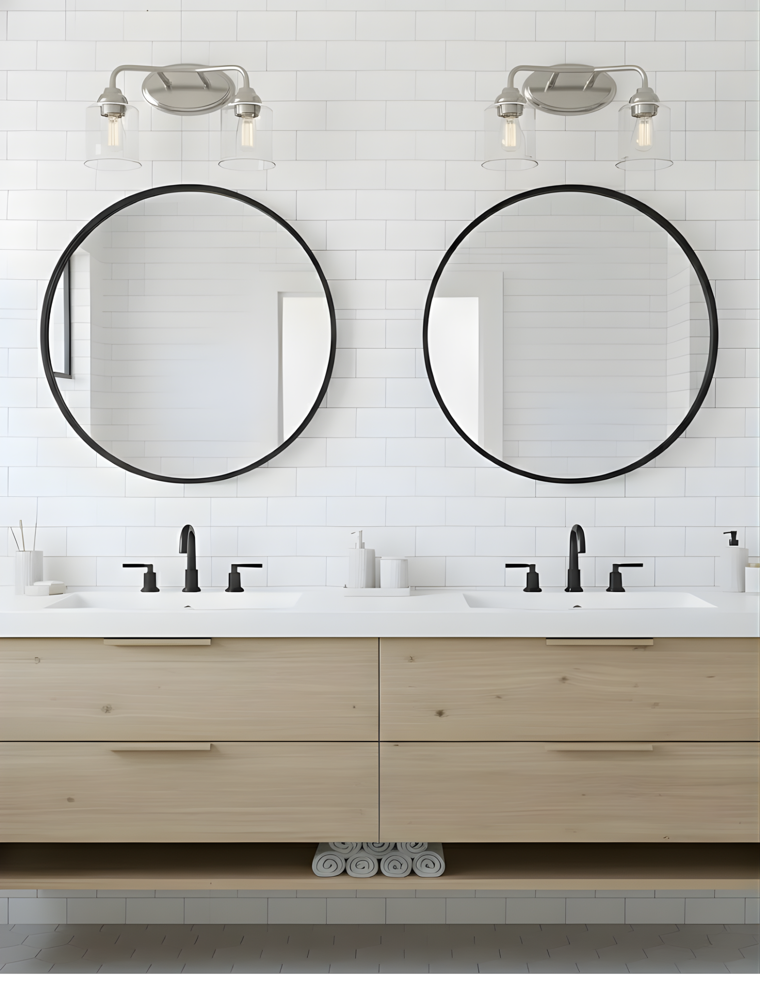 Acheron 2-Light Clear Glass Vanity - Contemporary Vanities