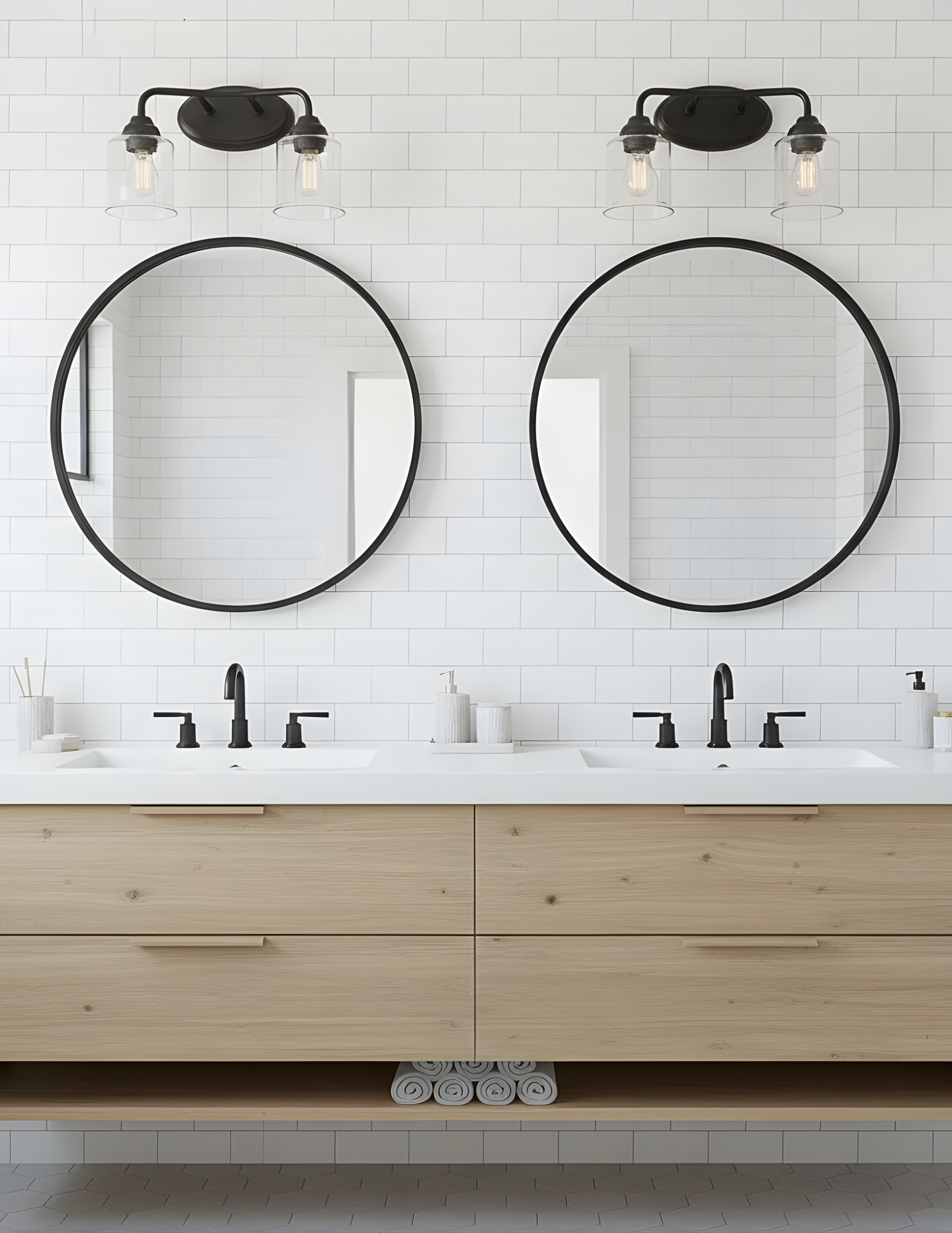 Acheron 2-Light Clear Glass Vanity - Contemporary Vanities
