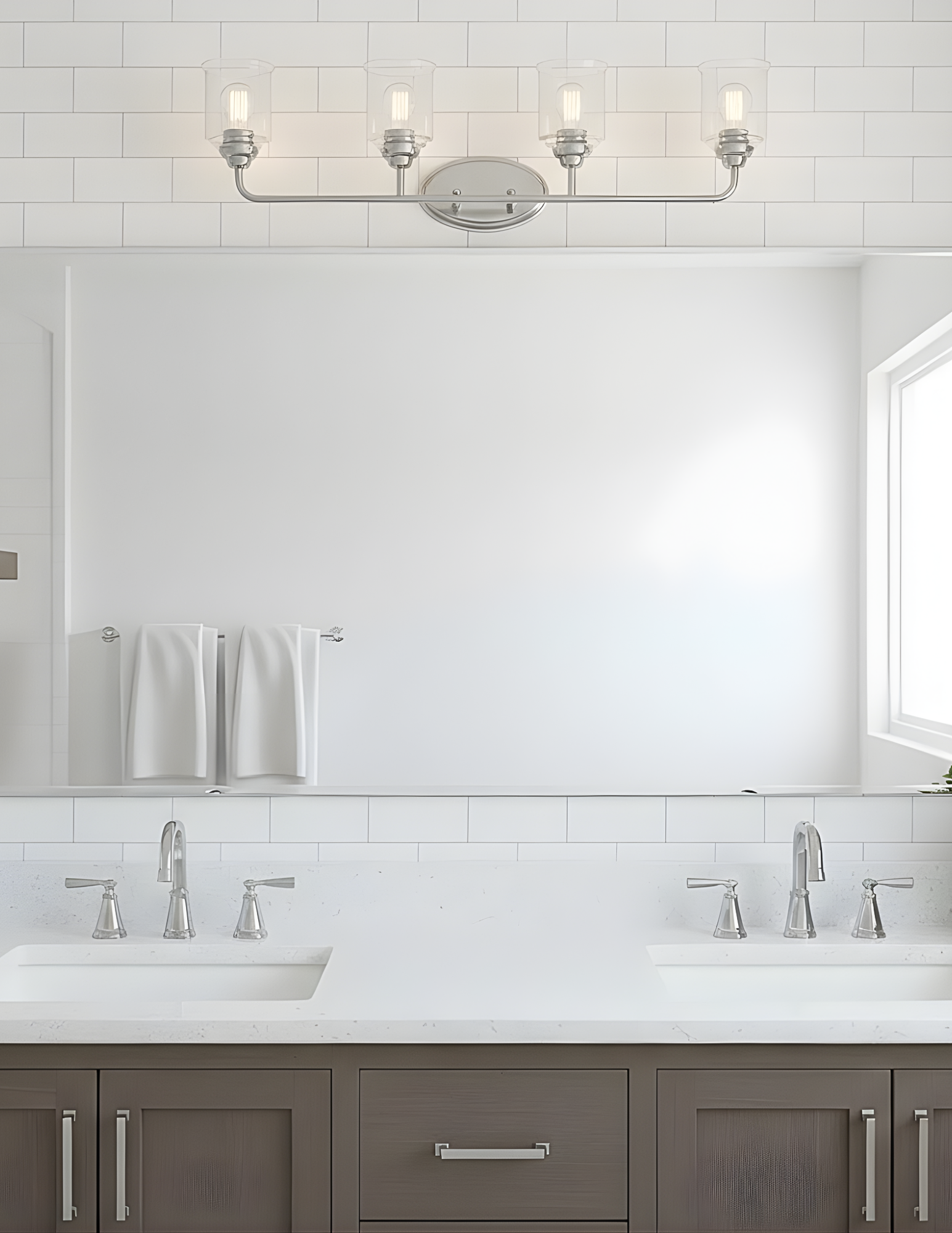 Acheron 4-Light Clear Glass Vanity - Sleek Vanities