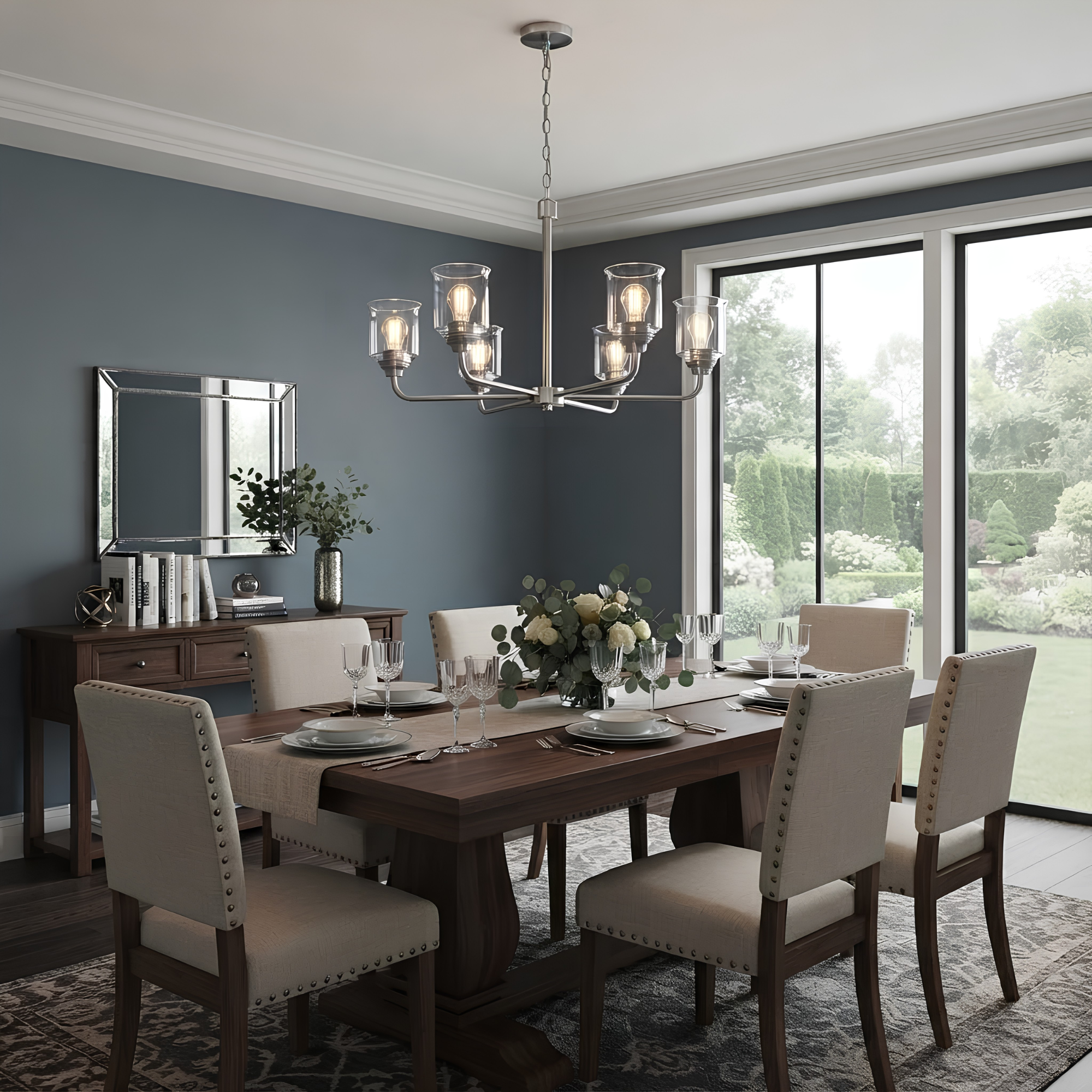 Acheron 6-Light Clear Glass Chandelier - Versatile Chandeliers