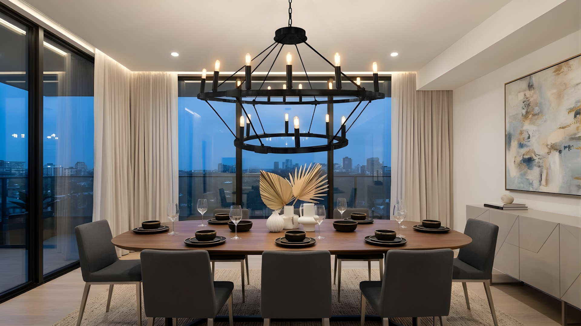 12 + 6 Light 40"/26" Big Ring Double Tier Chandelier - T6-3K Lamps Included - Classic Chandeliers
