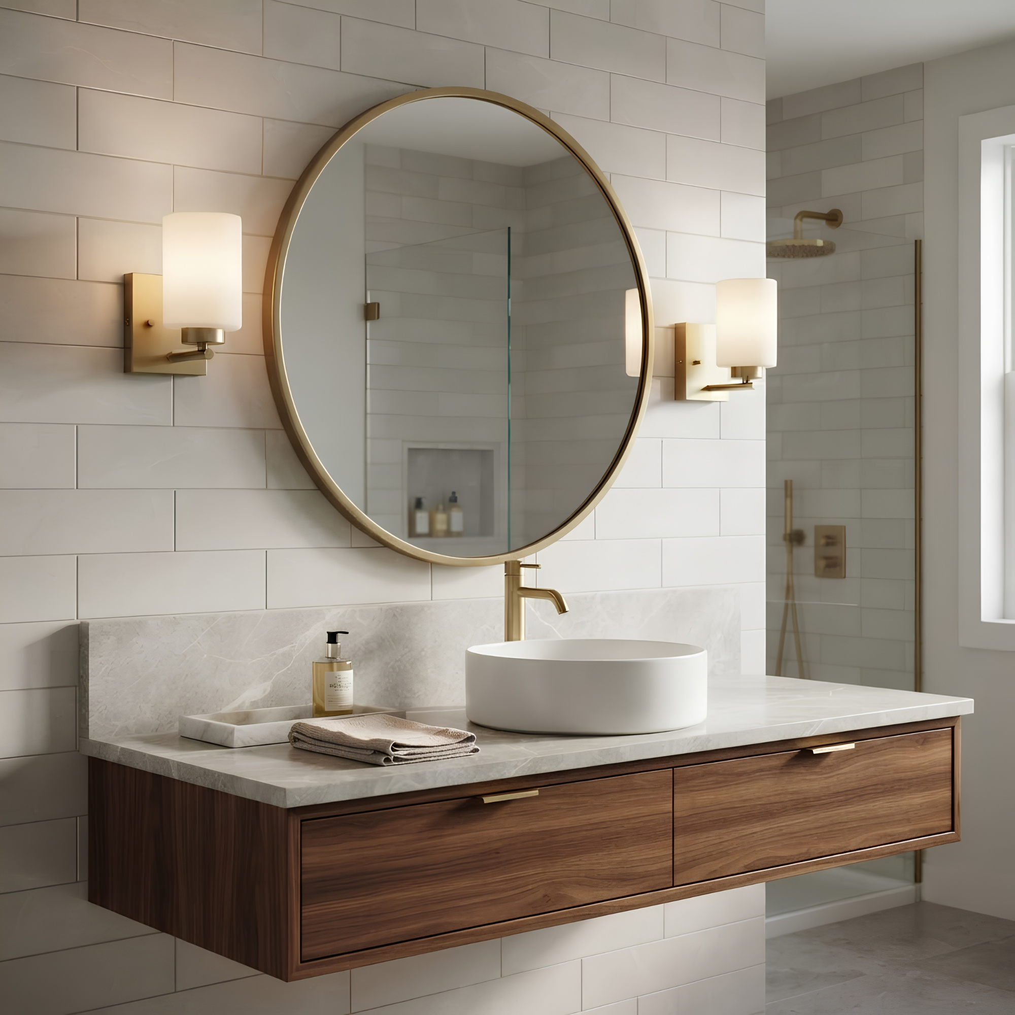 1-Light White Glass Sconce - Classic Vanities