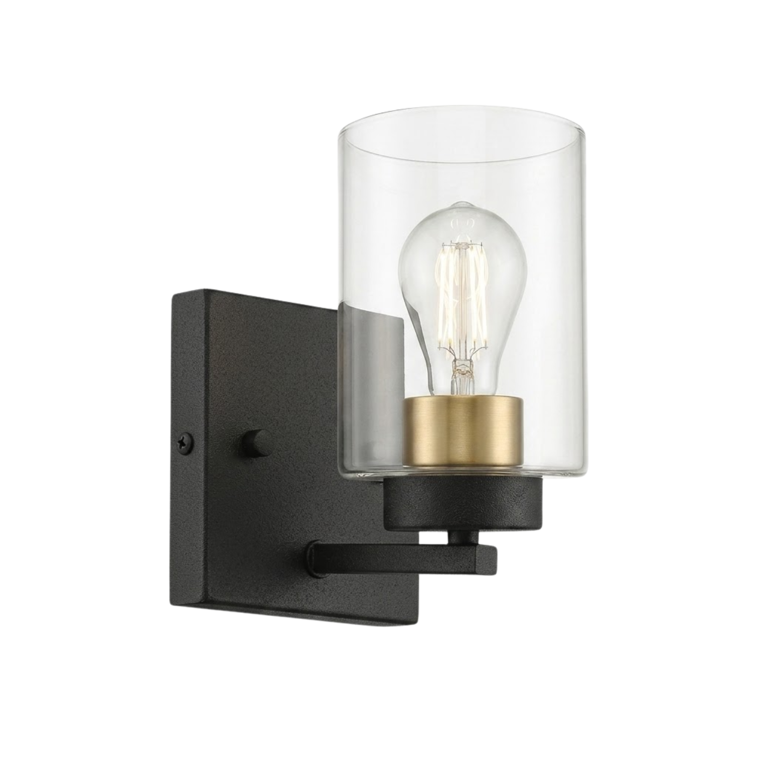 1-Light Clear Glass Sconce - Minimalist Vanities