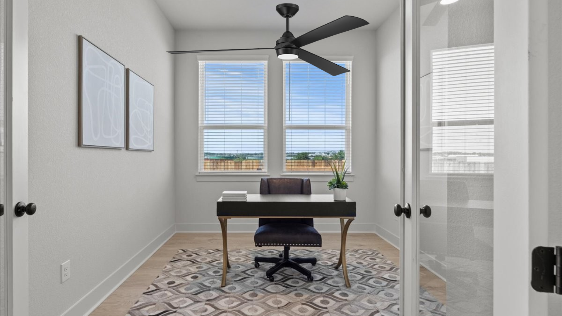 Craftmade Sterling 60‑Inch Flat Black Smart Ceiling Fan — Integrated LED, Remote & Wi‑Fi, Wet‑Rated