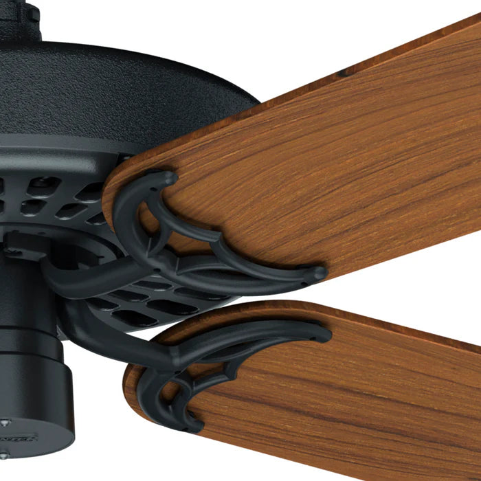 Hunter Original 52-Inch Outdoor Ceiling Fan with Original Teak Blades — Rubbed Bronze Finish