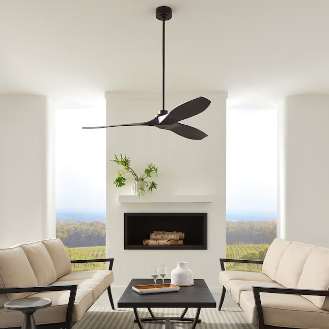 Collins Coastal Smart 60″ Outdoor Ceiling Fan — Midnight Black, 3‑Blades, Remote & Wet‑Rated