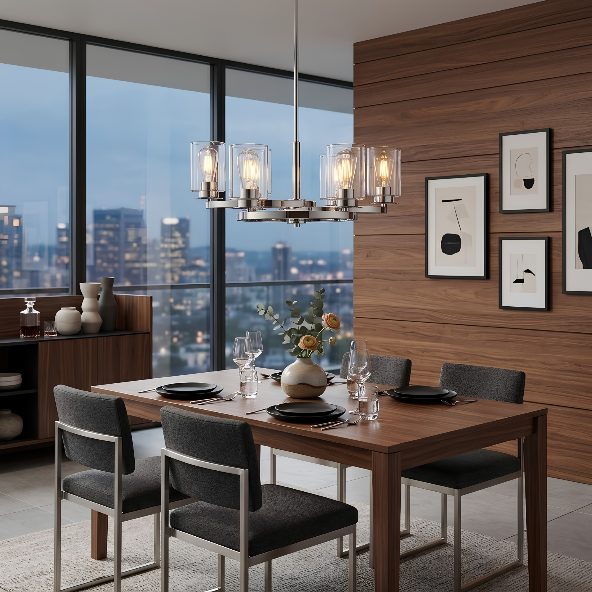 Jonna 6-Light Chandelier - Chrome - Stylish Chandeliers