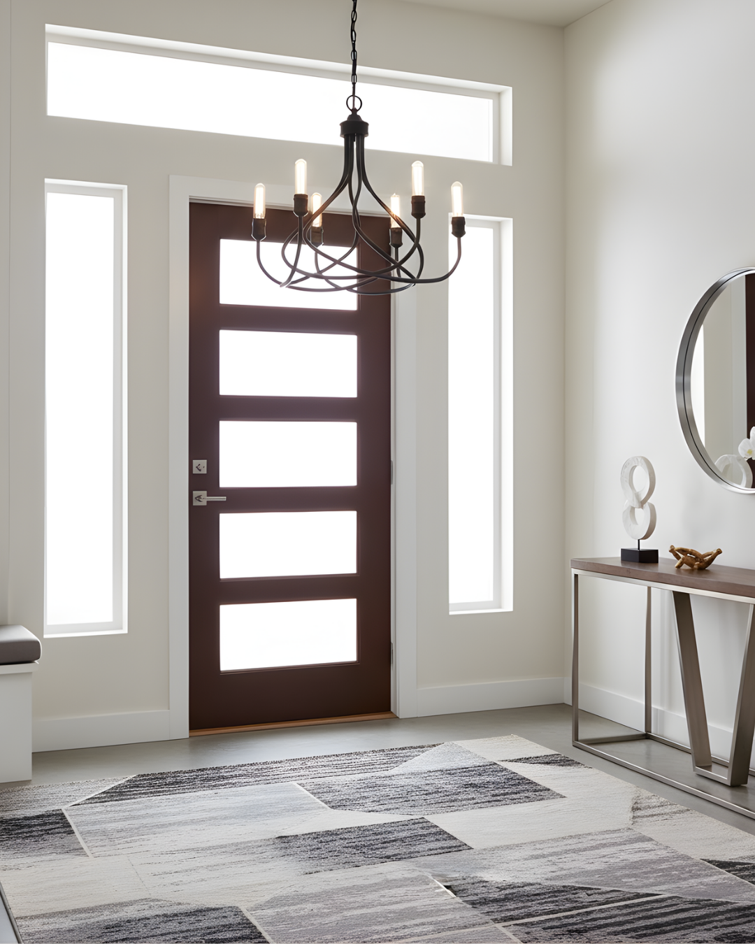 Tara 6-Light Chandelier - Matte Black - Sleek Chandeliers