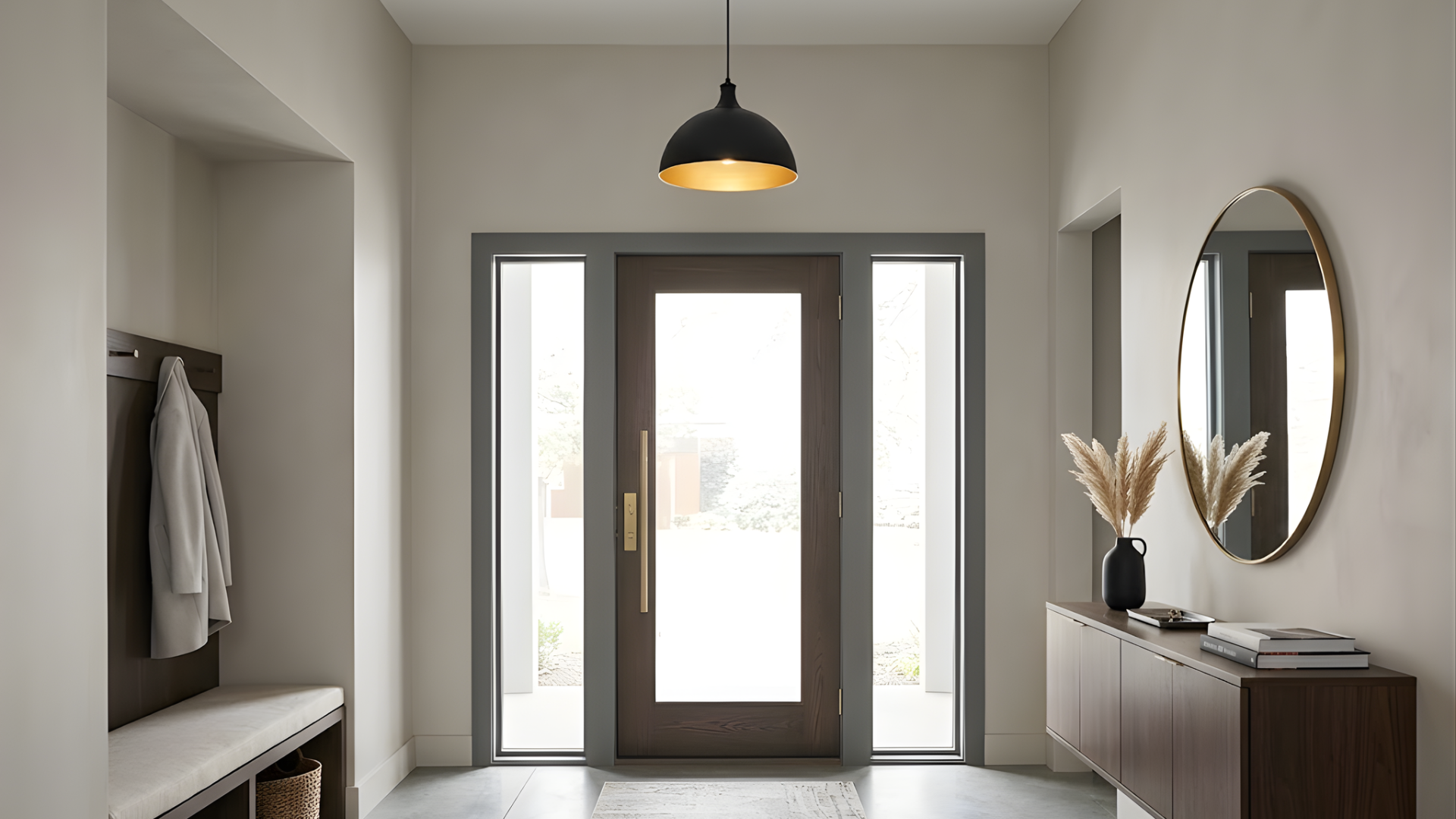 Mia 1-Light 12" Metal Shade Corded Pendant - Matte Black/Matte Gold - Sleek Pendants