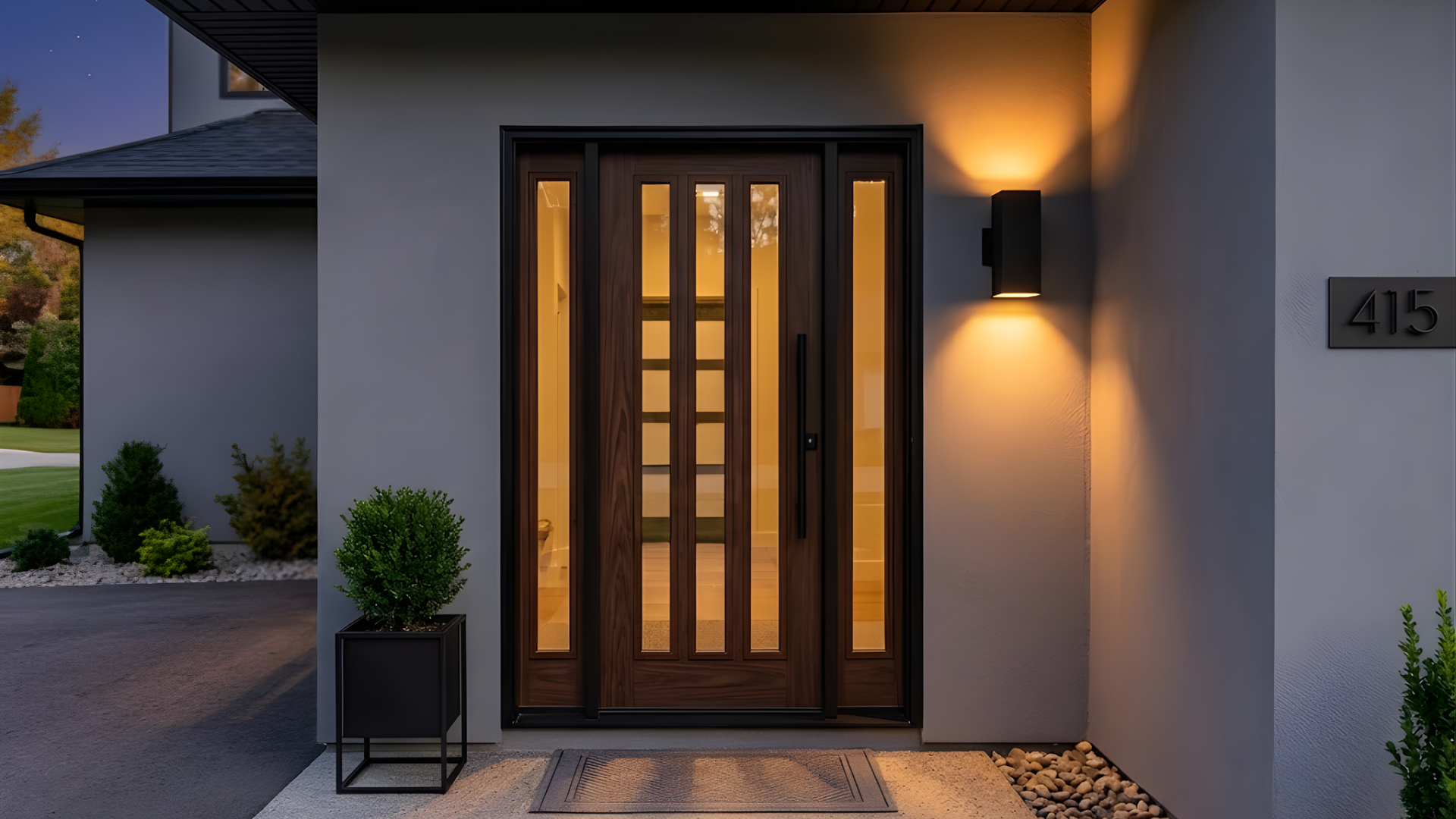 Uri 1-Light Small Cube Patio Light - Textured Black - Decorative Exterior