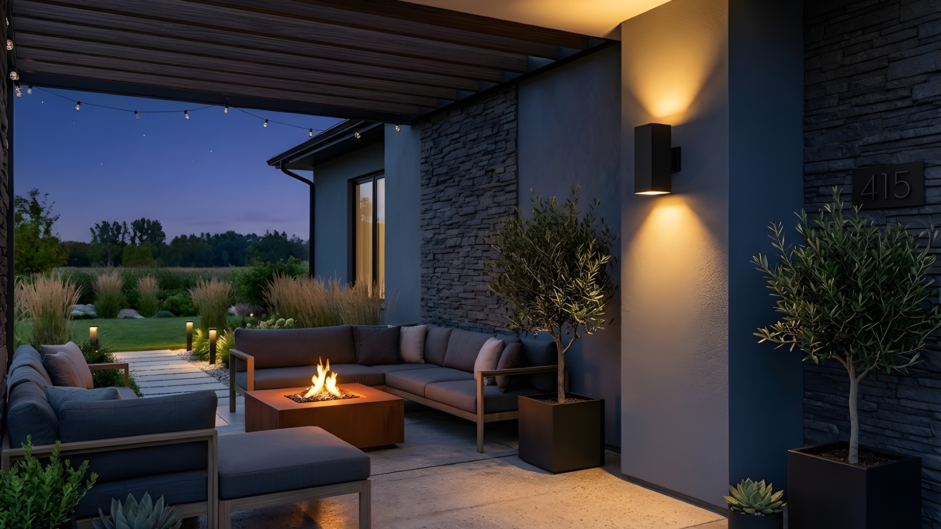 Uri 1-Light Small Cube Patio Light - Textured Black - Decorative Exterior