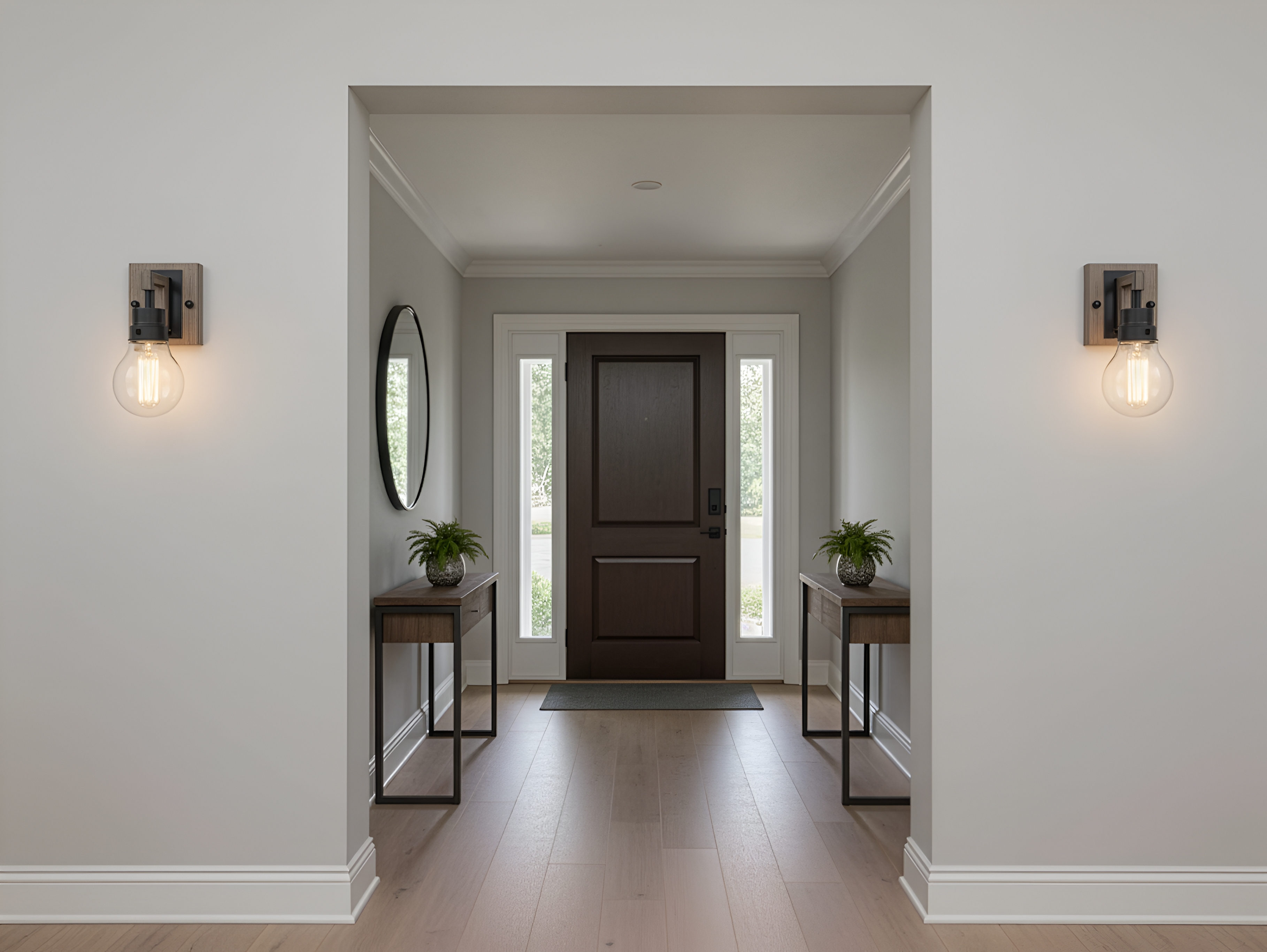 Roxton 1-Light Wall Sconce with Wood Style Accents - Elegant Wall Sconces in Matte Black