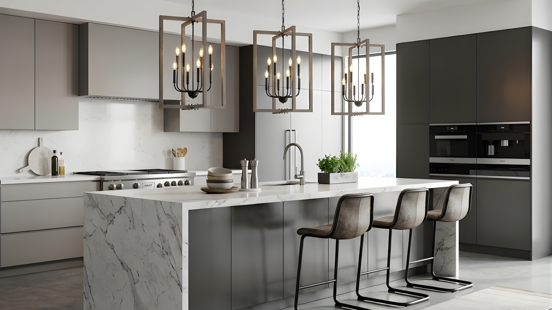 Roxton 8-Light Entry - Matte Black with Wood Style Accents - Statement-Making Pendants