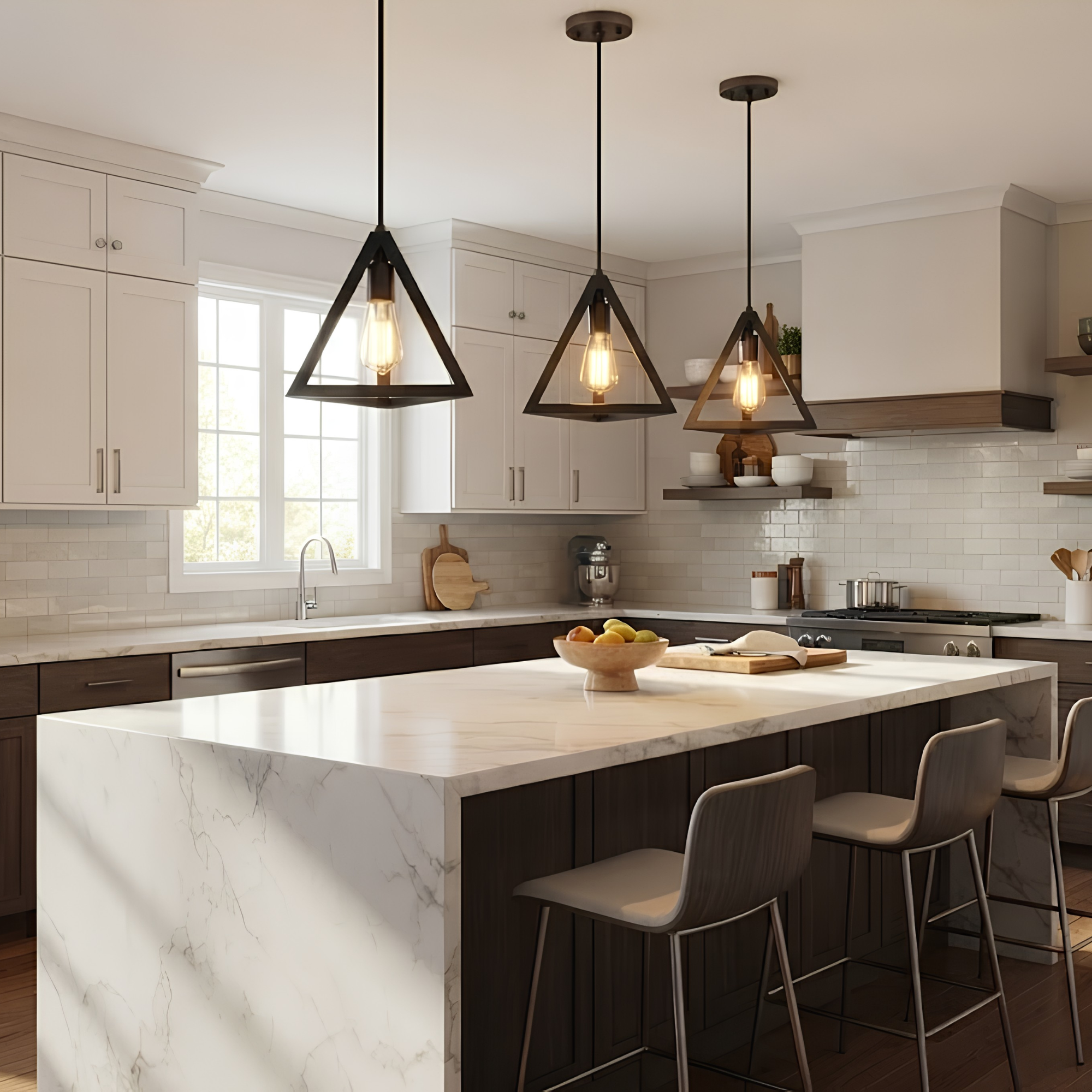 Astra 1-Light Triangle Pendant - Transitional Pendants in Matte Black
