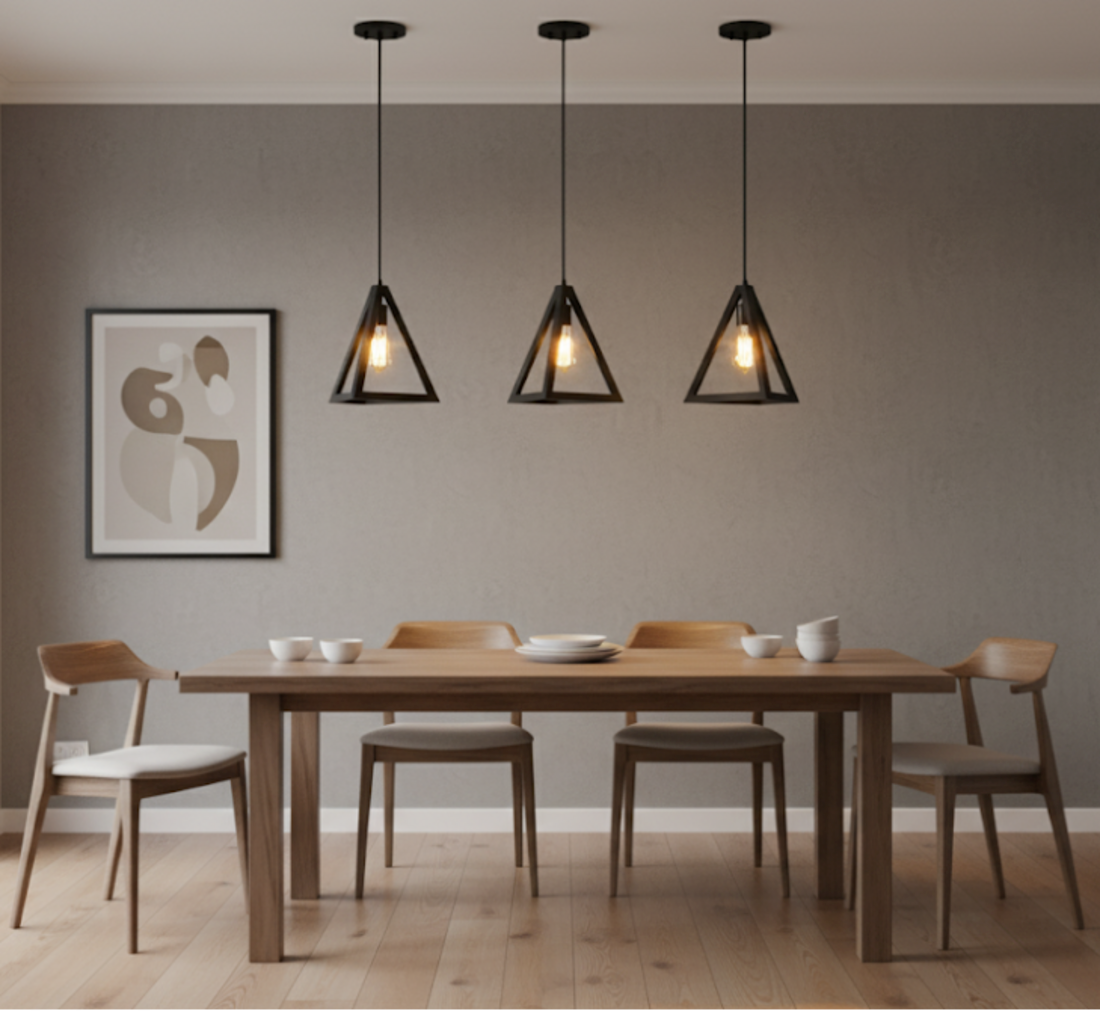 Astra 1-Light Triangle Pendant - Transitional Pendants in Matte Black