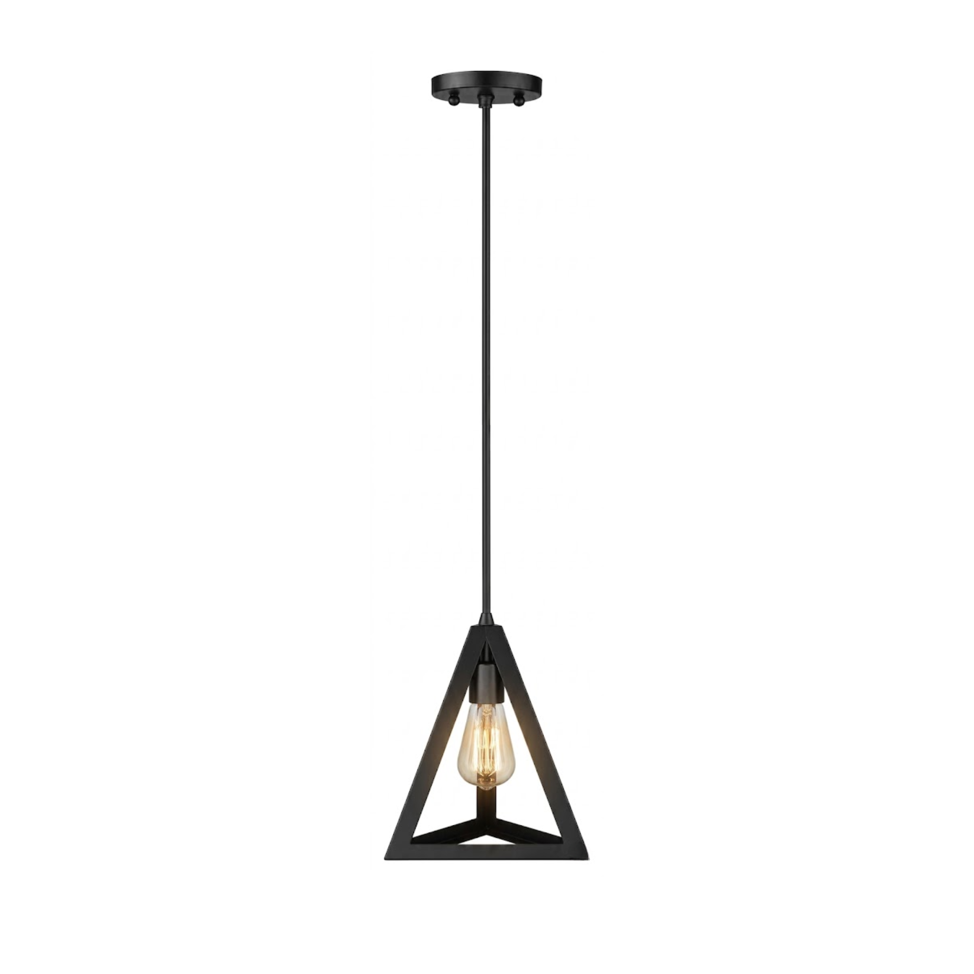 Astra 1-Light Triangle Pendant - Transitional Pendants in Matte Black