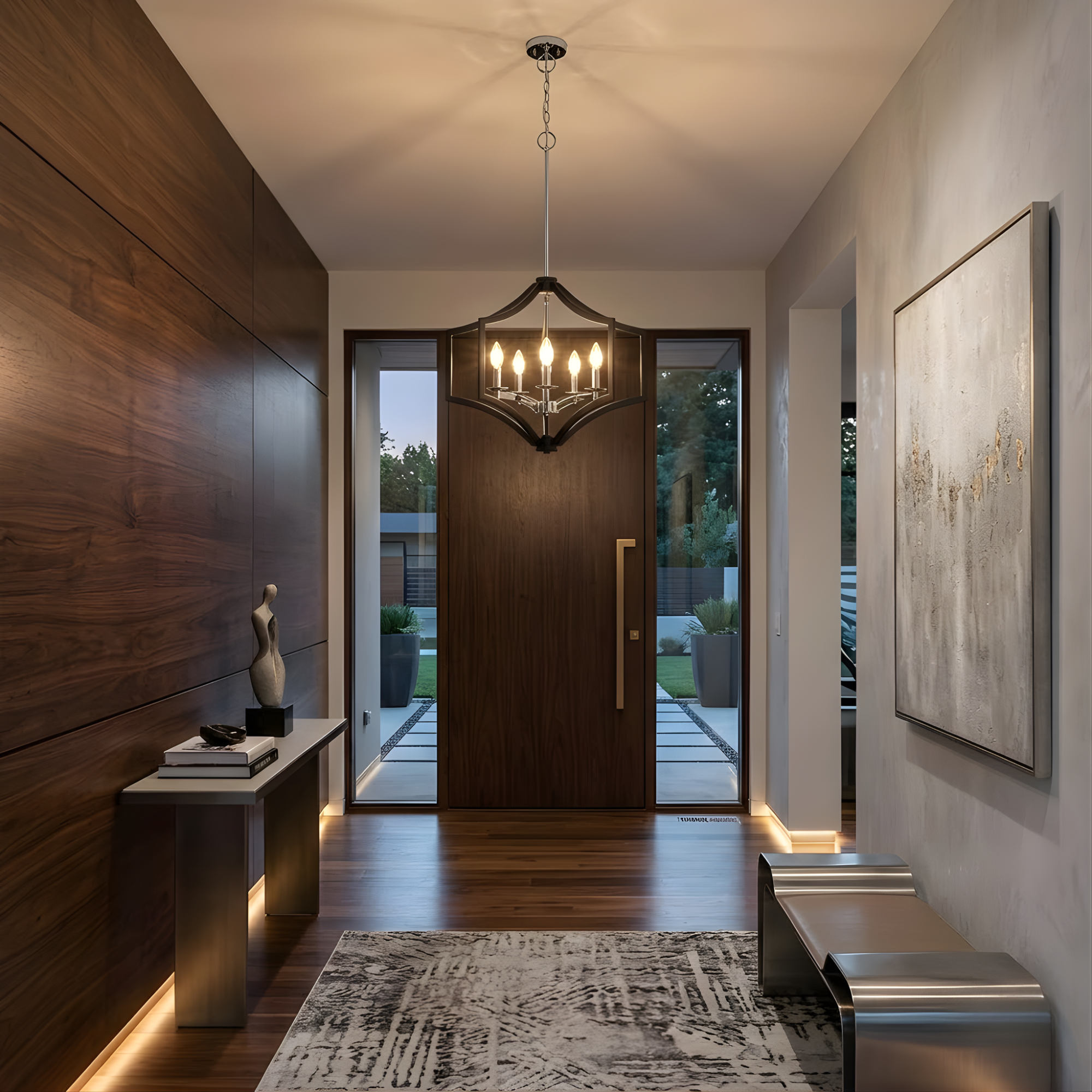 Maya 5-Light Chandelier - Decorative Chandeliers in Matte Black with Chrome Accents