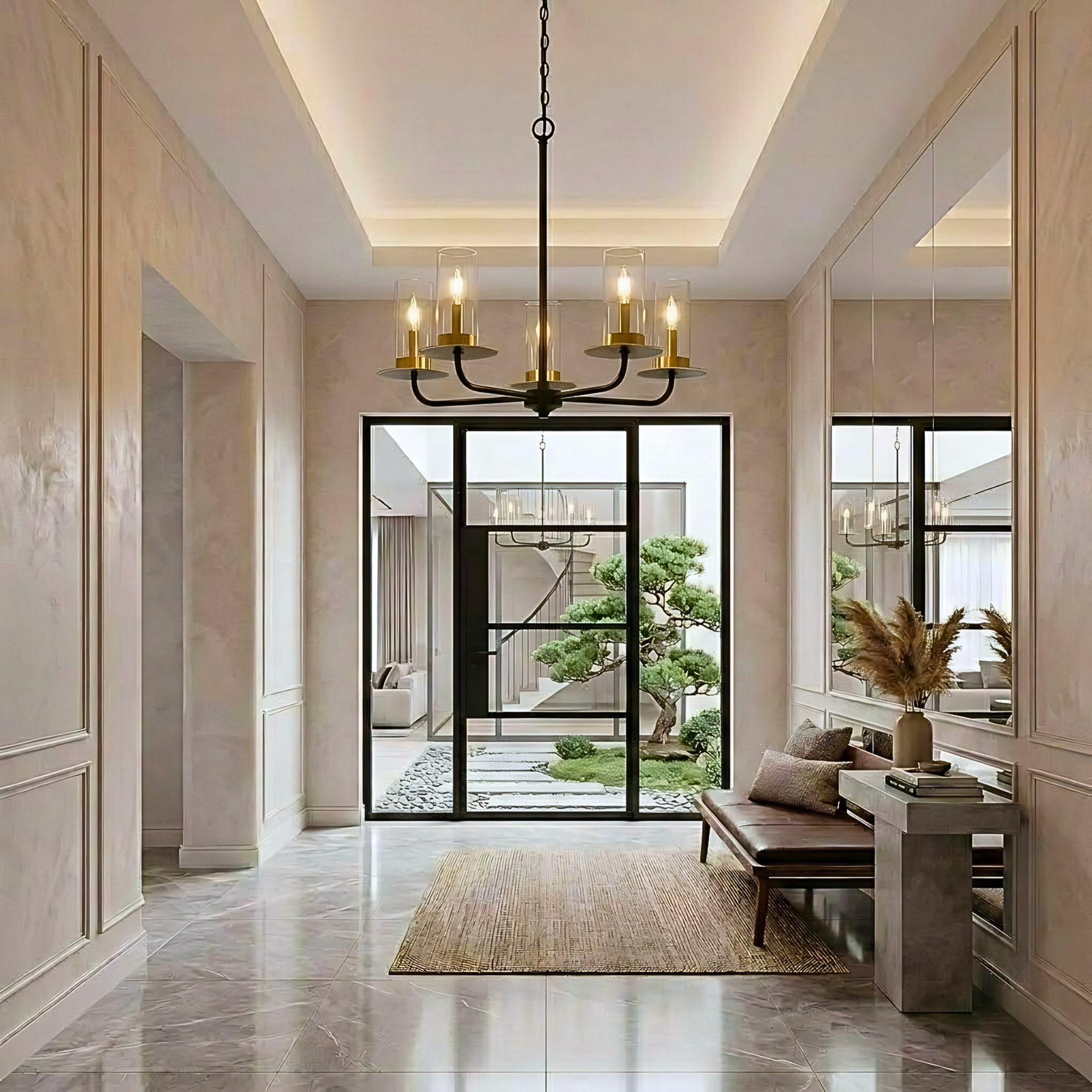 5-Light Aura Two-Toned Chandelier - Sophisticated Chandeliers
