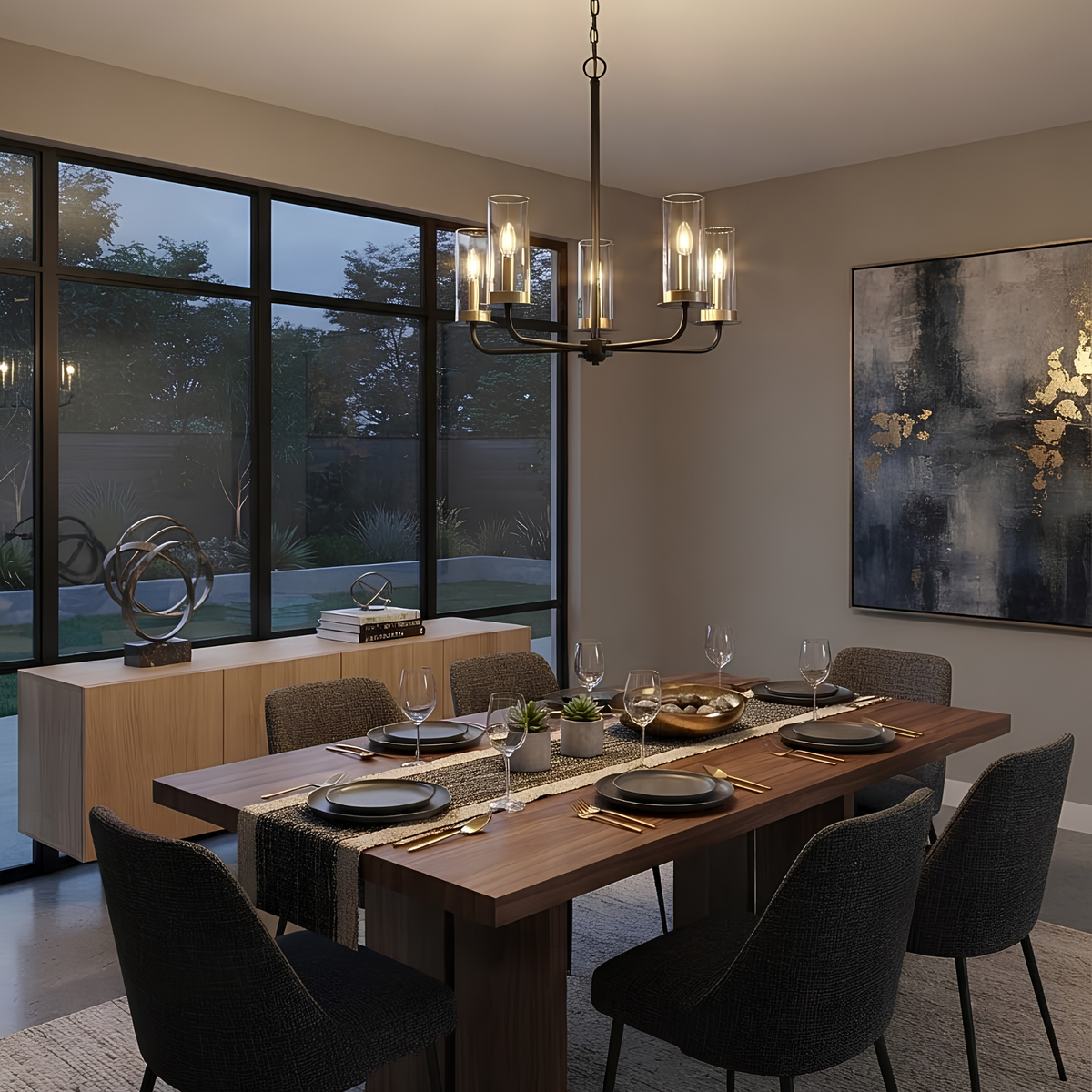 5-Light Aura Two-Toned Chandelier - Sophisticated Chandeliers