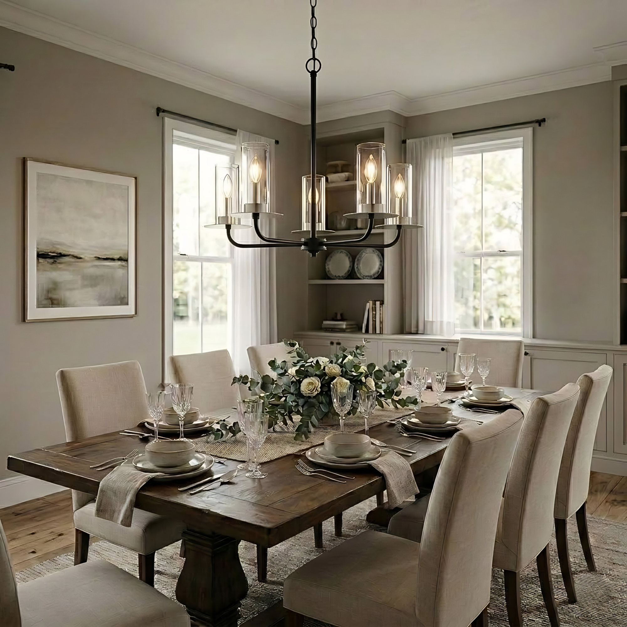 5-Light Aura Two-Toned Chandelier - Sophisticated Chandeliers