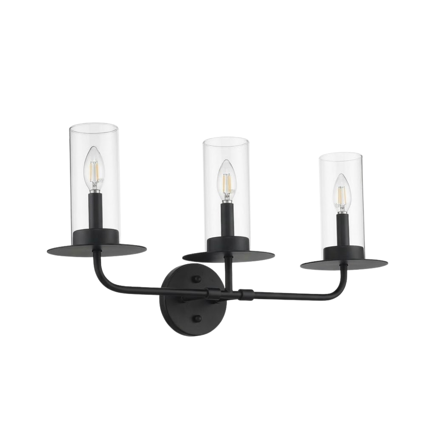 Aura 3-Bulb Two-Toned Vanity Light - Contemporary Vanities in Champagne Gold/Matte Black/Brushed Nickel