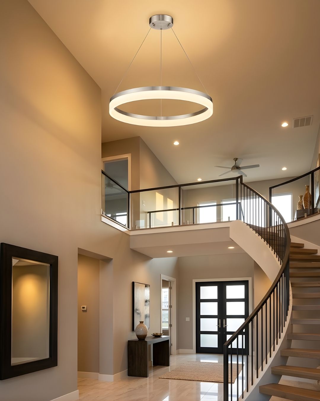 Elio 24" 35W LED Halo Acrylic Lens Pendant Brushed Nickel - Transitional Pendants