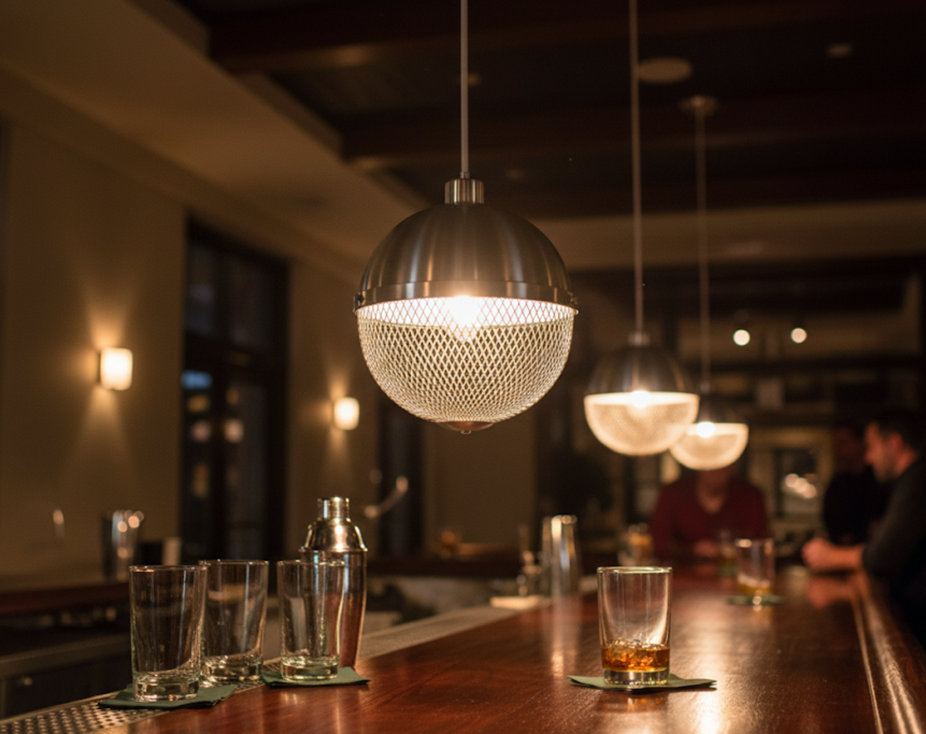 Parma 1-Light Metal and Mesh Globe Pendant E26 - Eye-Catching Pendants in Brushed Nickel