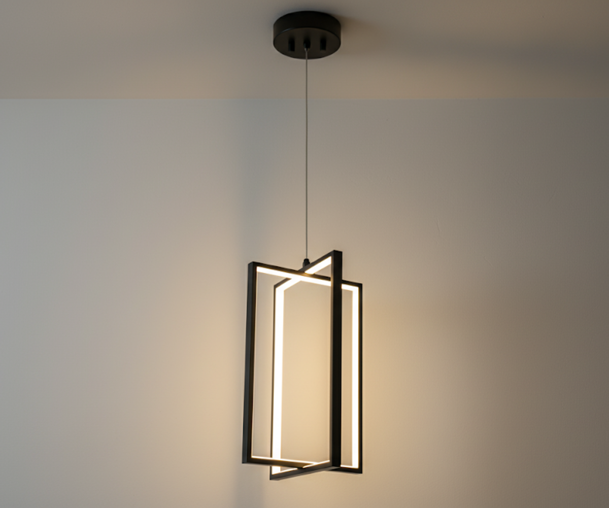 Modena LED Open Rectangle Pendant 25W 4000K - Contemporary Pendants in Matte Black
