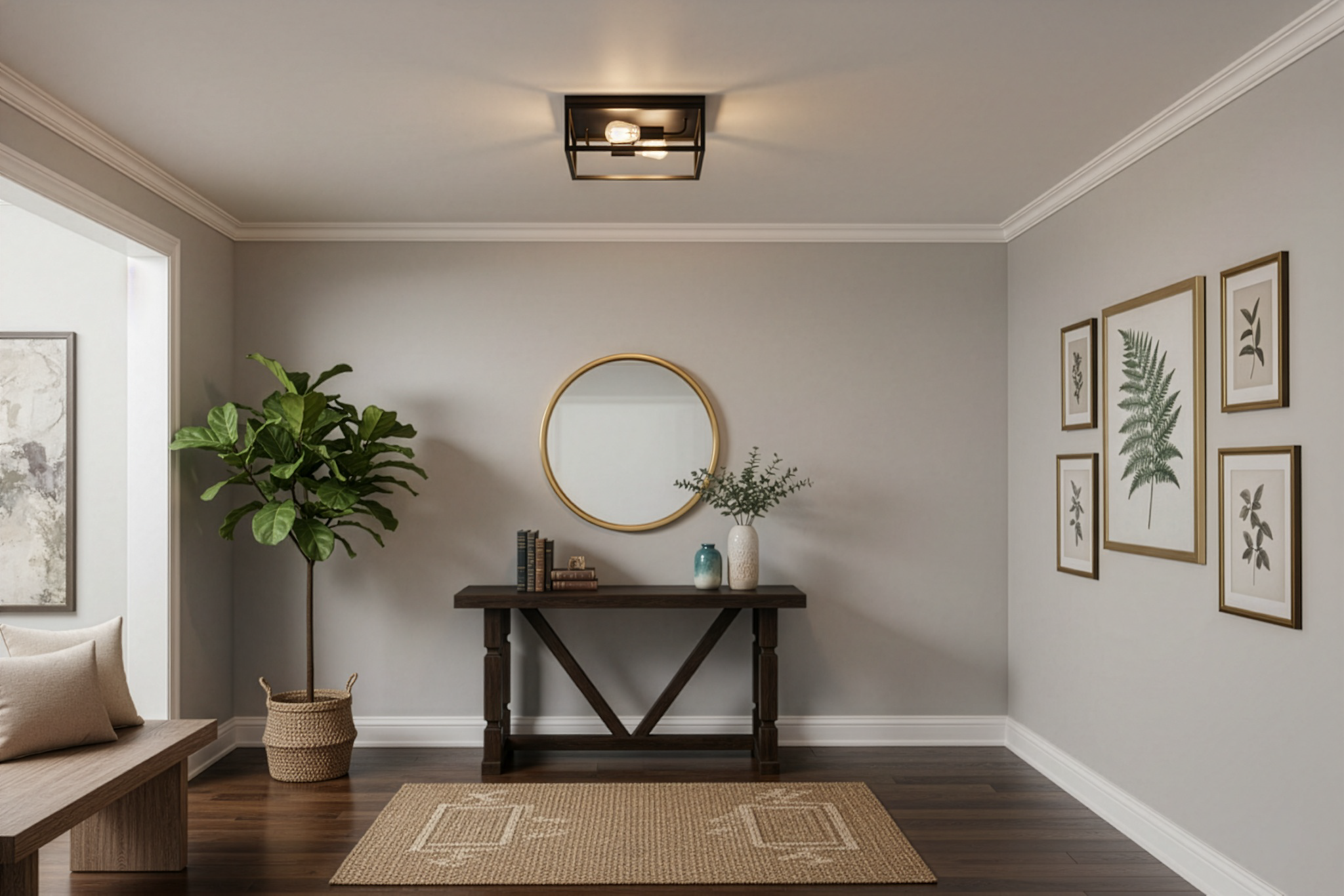 Vincent 2-Light Open Square Ceiling Mount - Functional Ceiling Mounts in Matte Black