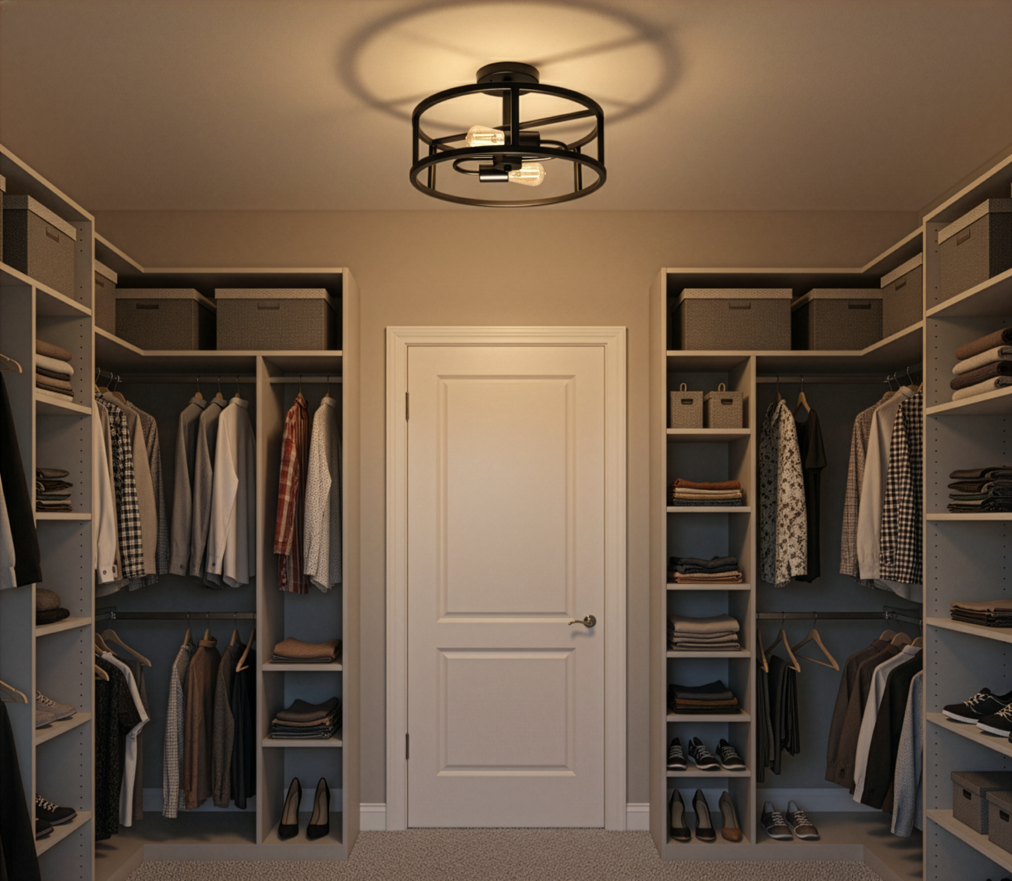 Charles 2-Light Round Open Dual Mount - Clean-Line Ceiling Mounts in Matte Black