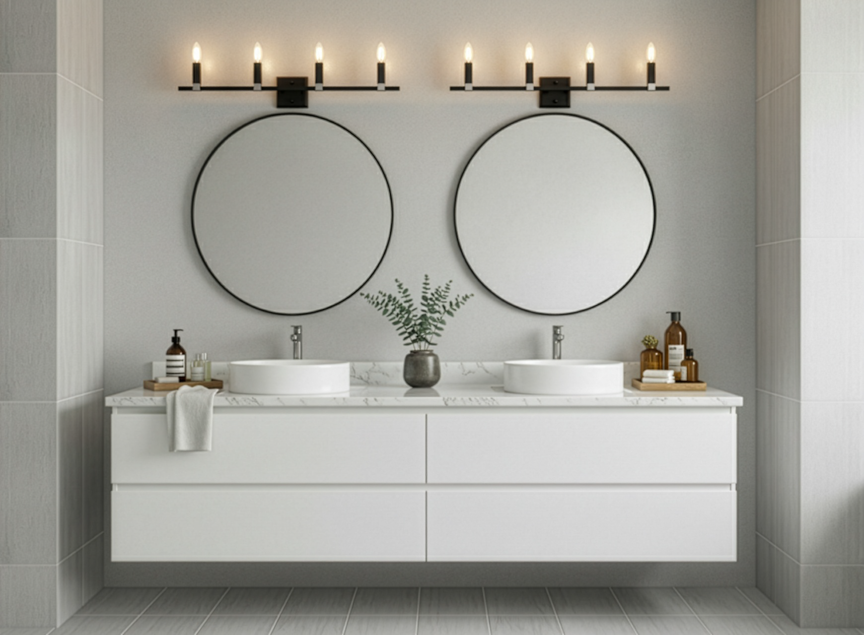 Maroni 4-Light Wall Sconce/Vanity - Matte Black/Brushed Nickel - Timeless Vanities