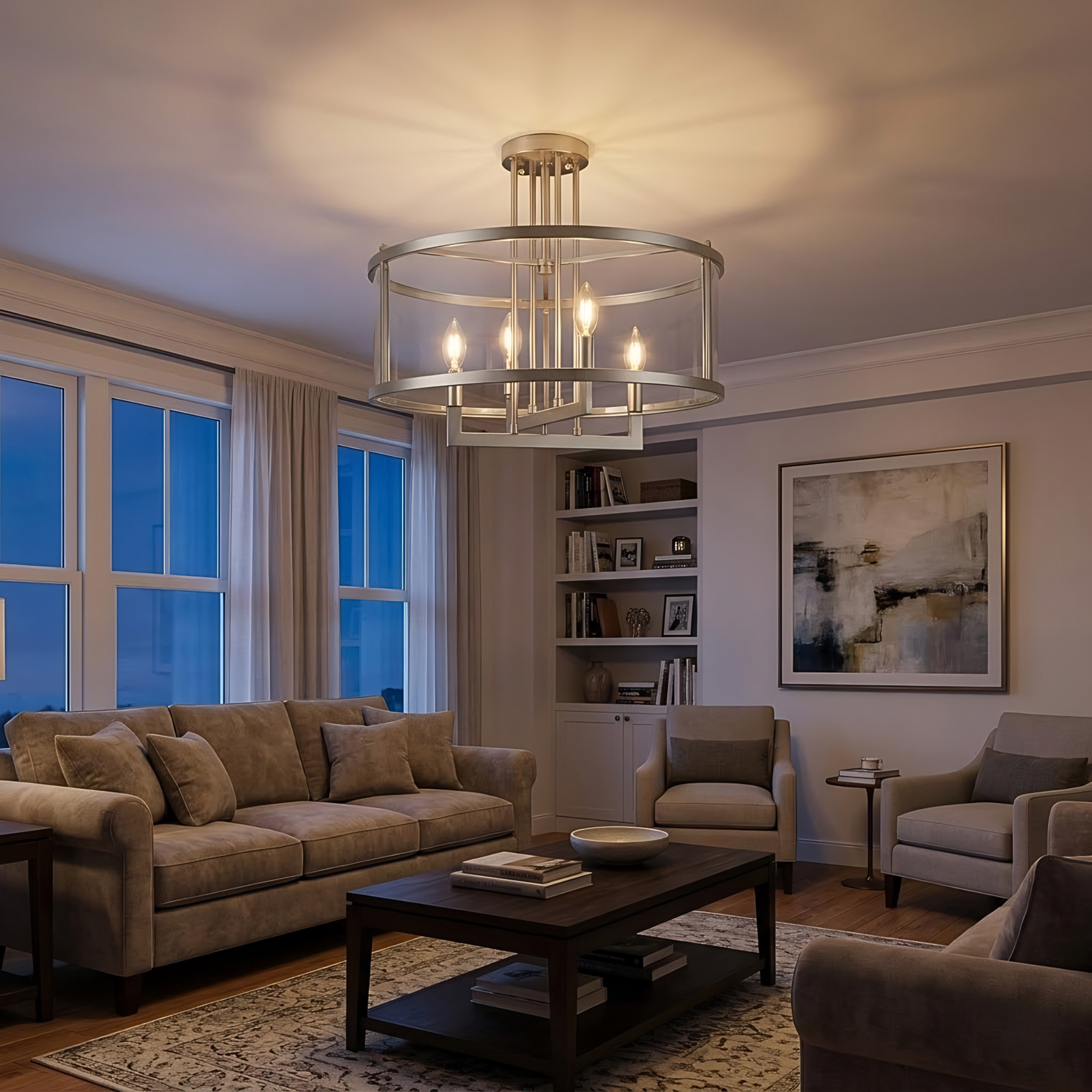 Ravenna 4-Light Semi Flush Mount - Contemporary Ceiling Mounts