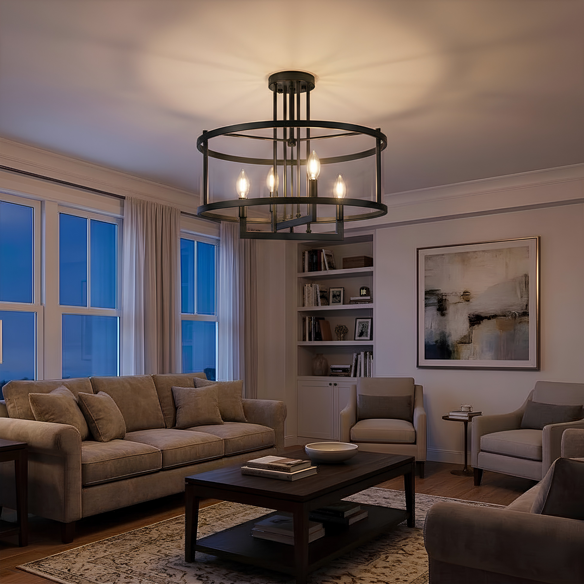 Ravenna 4-Light Semi Flush Mount - Contemporary Ceiling Mounts