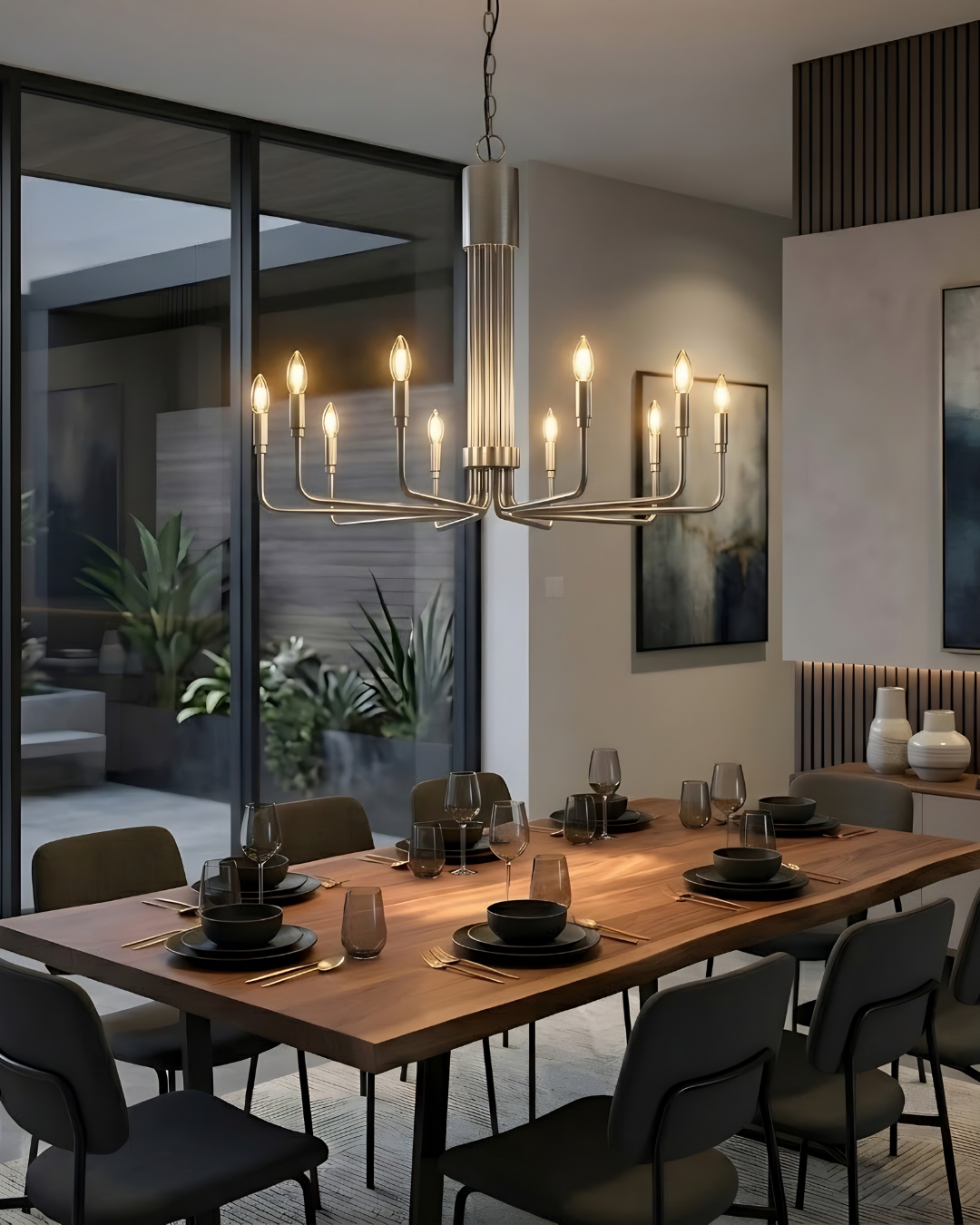 Alph 10-Light Flat Bottom Chandelier(E12) - Classic Chandeliers