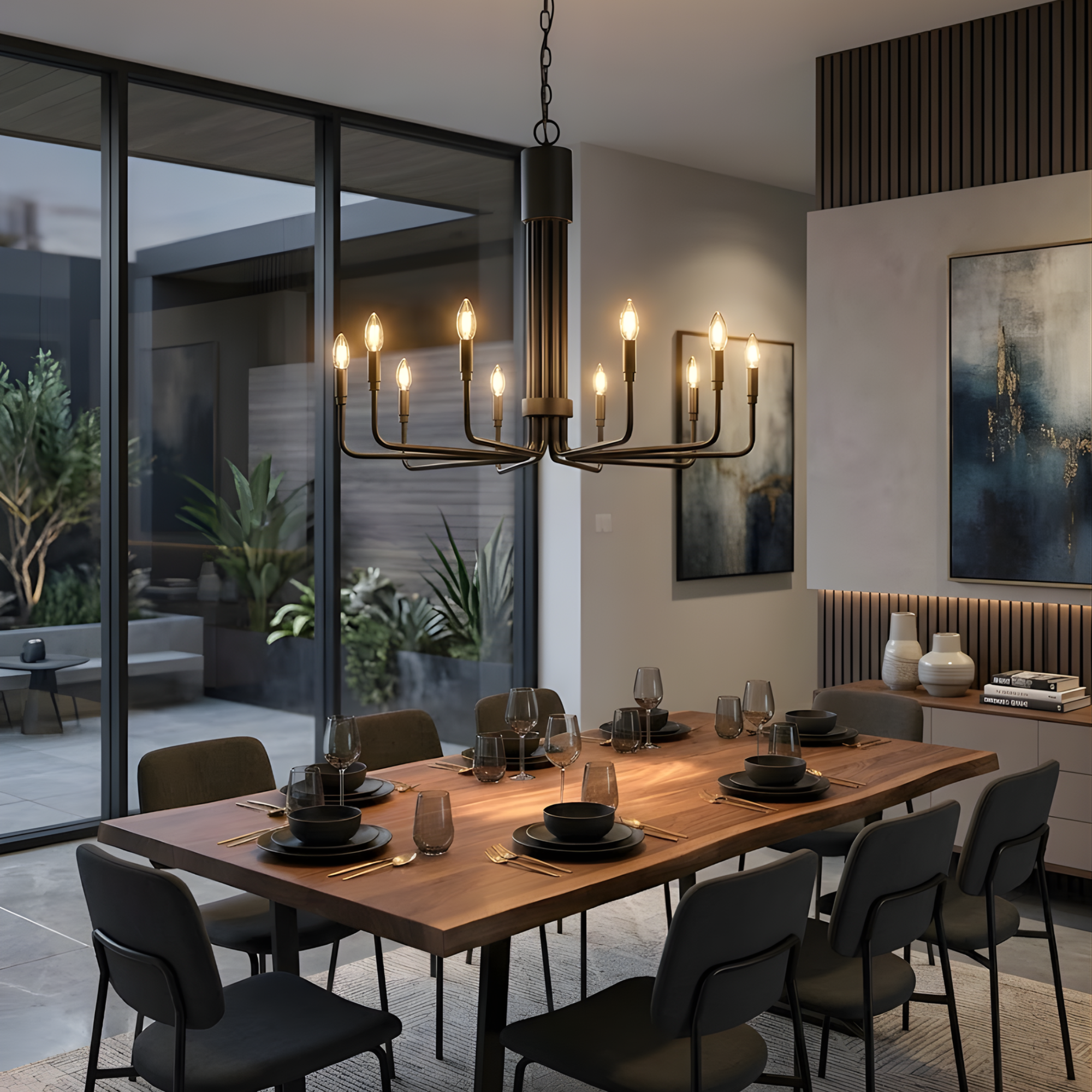 Alph 10-Light Flat Bottom Chandelier(E12) - Classic Chandeliers
