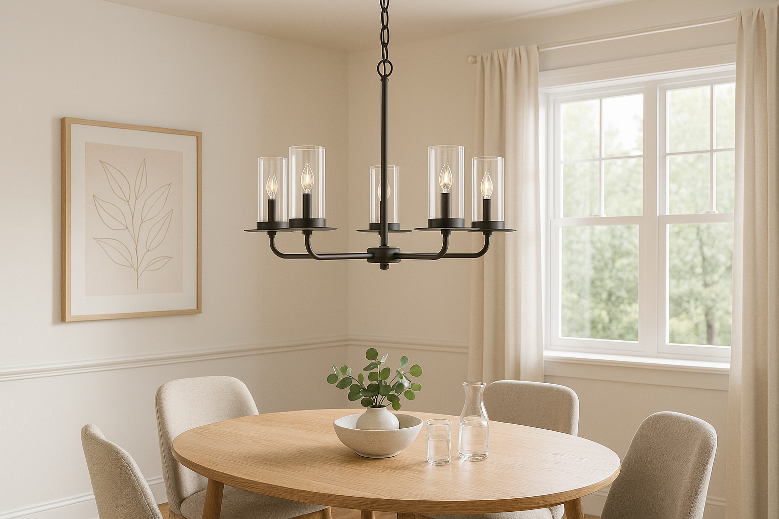 5-Light Clear Glass Chandelier - Statement-Making Chandeliers