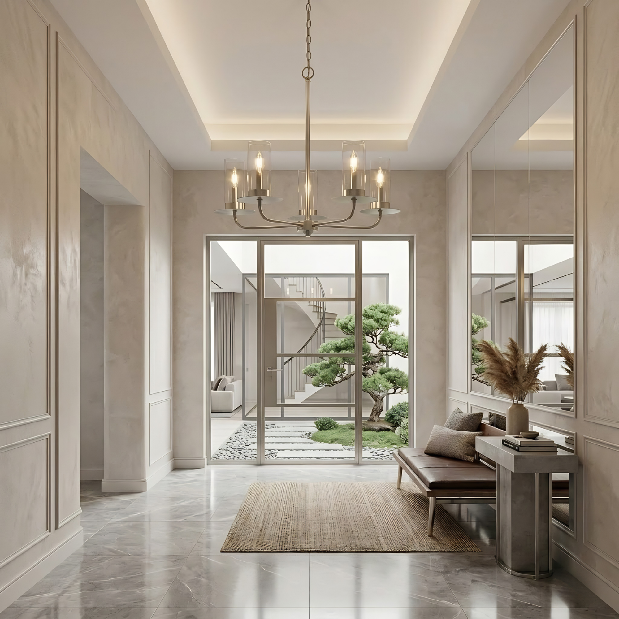 5-Light Clear Glass Chandelier - Statement-Making Chandeliers