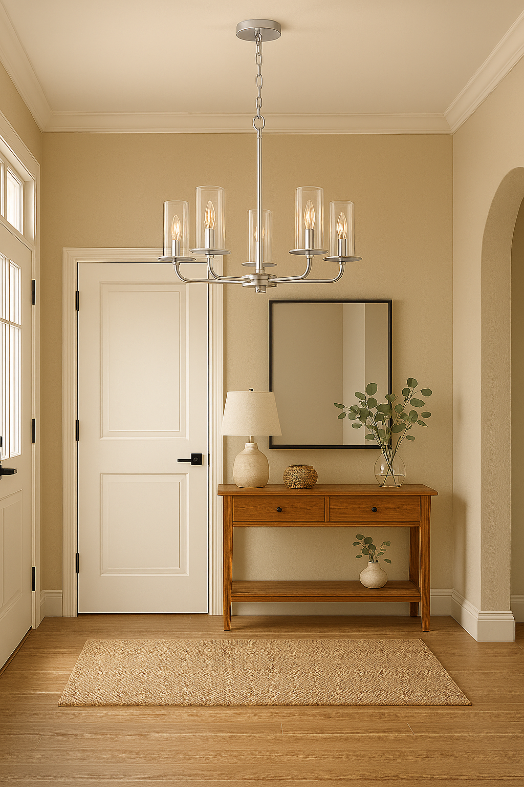 5-Light Clear Glass Chandelier - Statement-Making Chandeliers