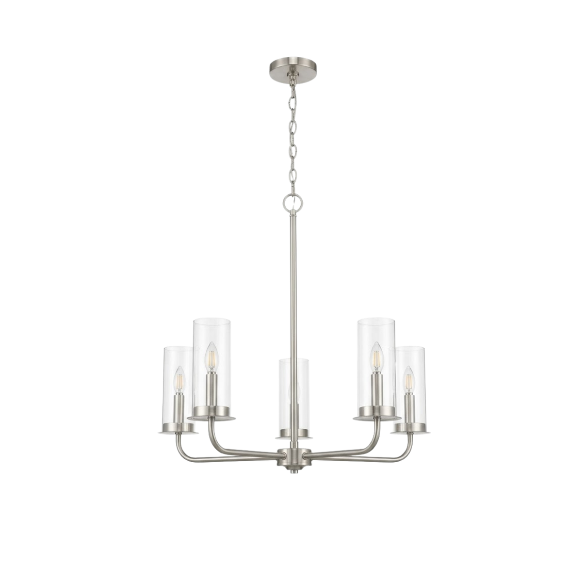 5-Light Clear Glass Chandelier - Statement-Making Chandeliers