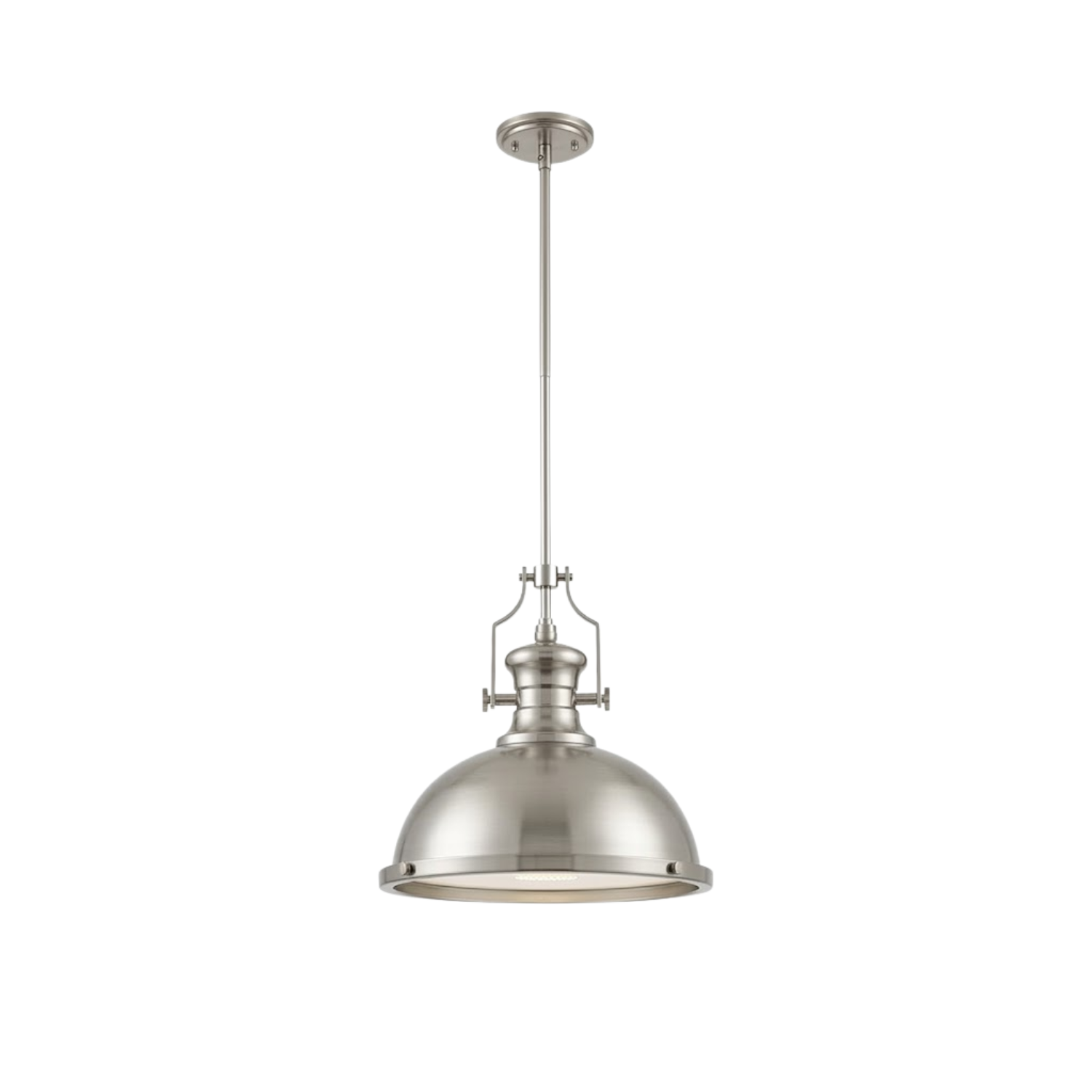 Decorative Bar Pendant - Frosted Lens - Stylish Pendants in Brushed Nickel