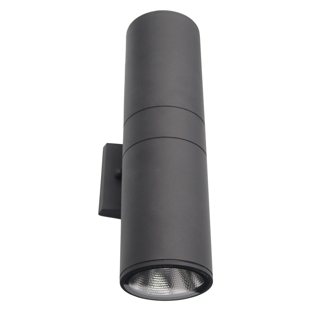 Outdoor Cylinder Coach Light Up/Down Textured Black Finish - 18