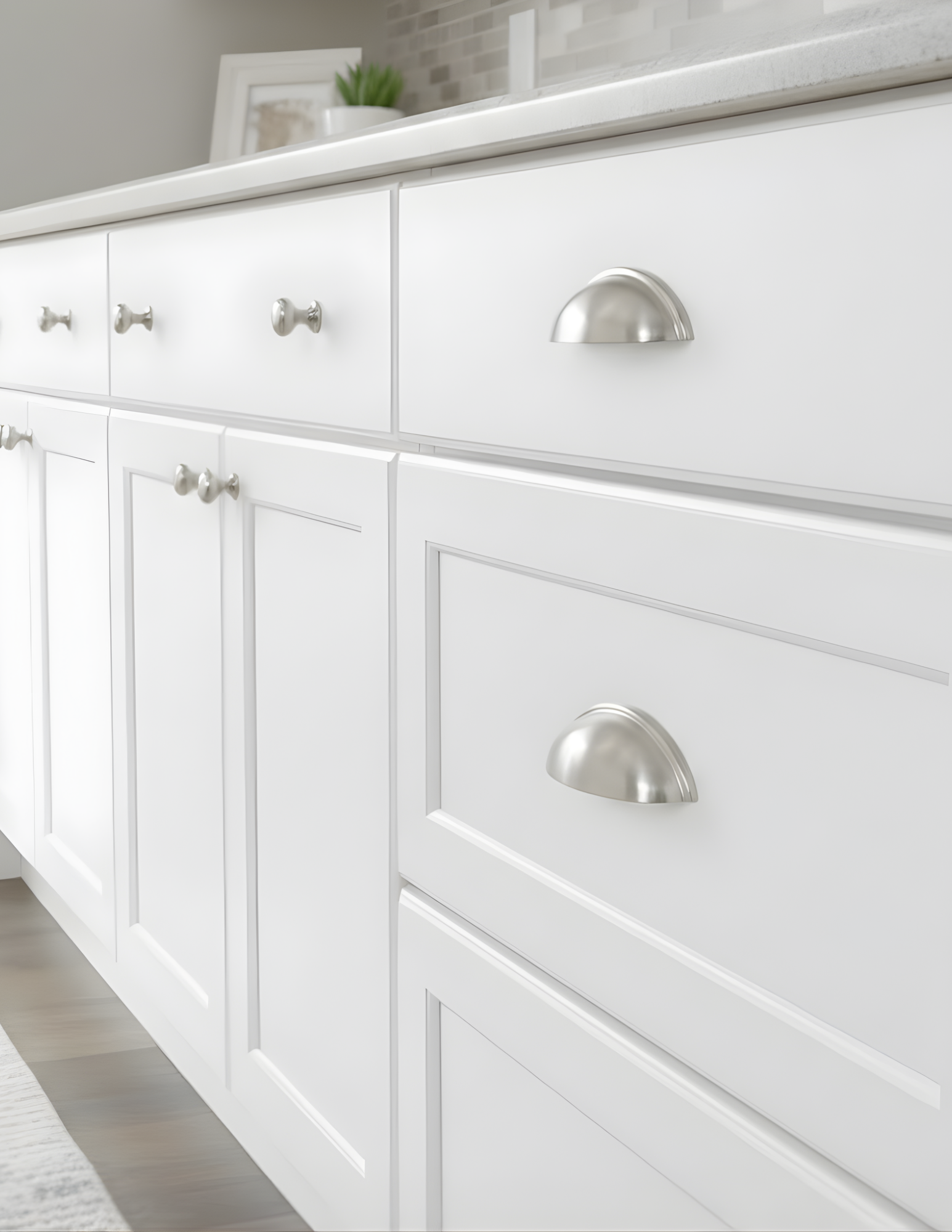 3-11/16 Overall Cup Pull-BN - Timeless Cabinet Hardware