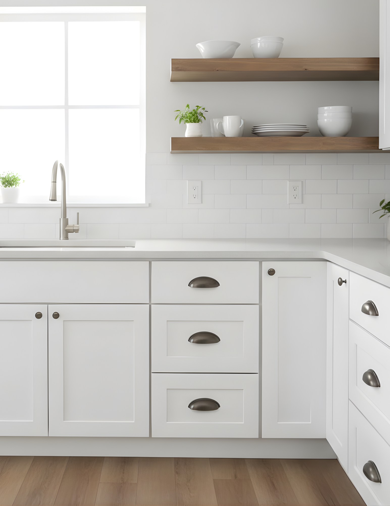 3-11/16 Overall Cup Pull-DABC - Elegant Cabinet Hardware