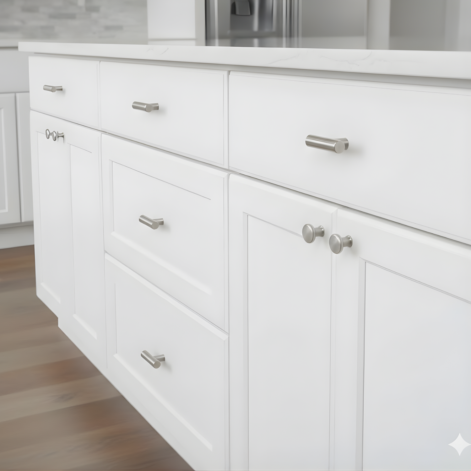 Palermo II Collection Stainless Steel 48 mm Bar Knob - Architectural-Inspired Cabinet Hardware