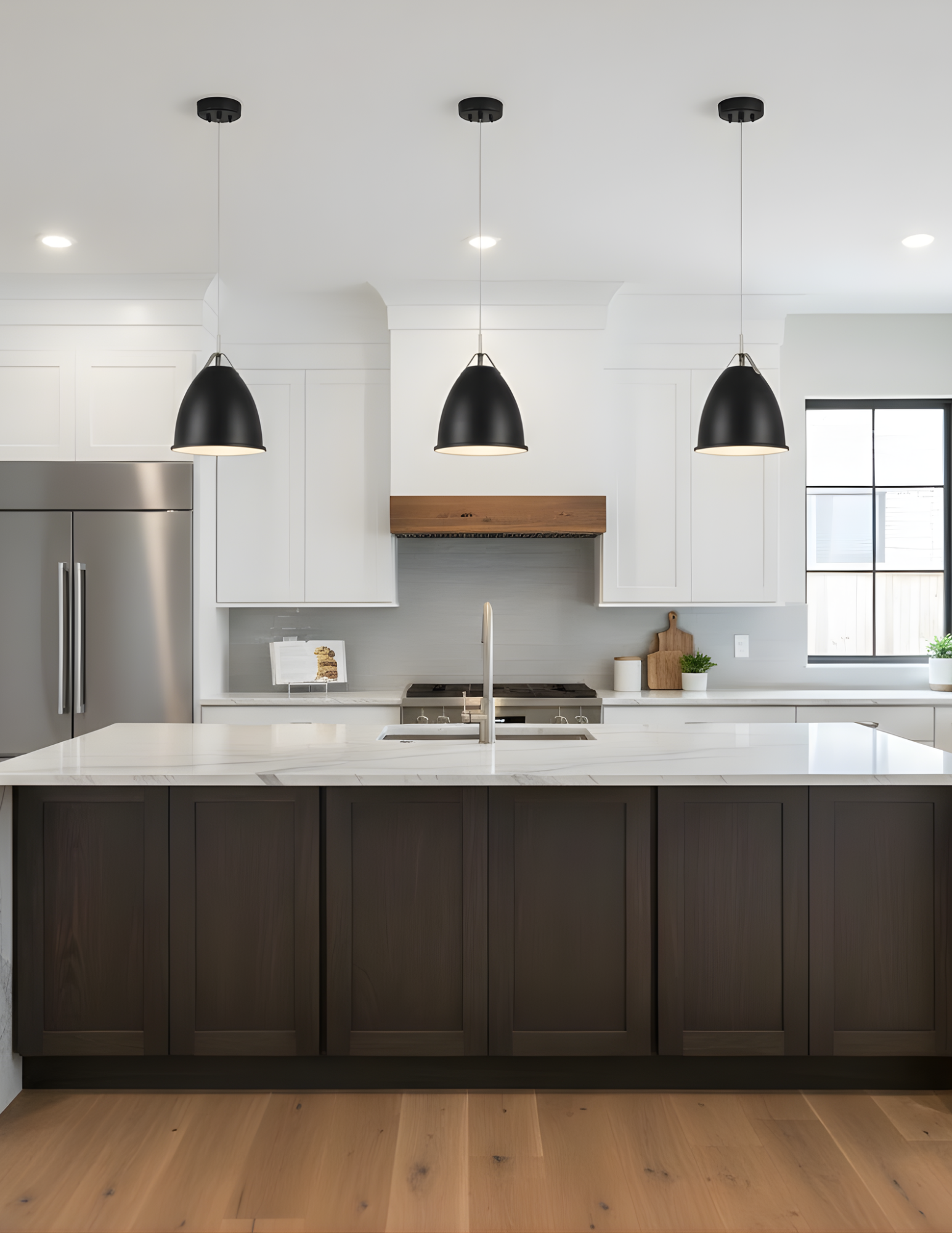 1-Light Mini Pendant - Silver Cord - BLK - Contemporary Pendants