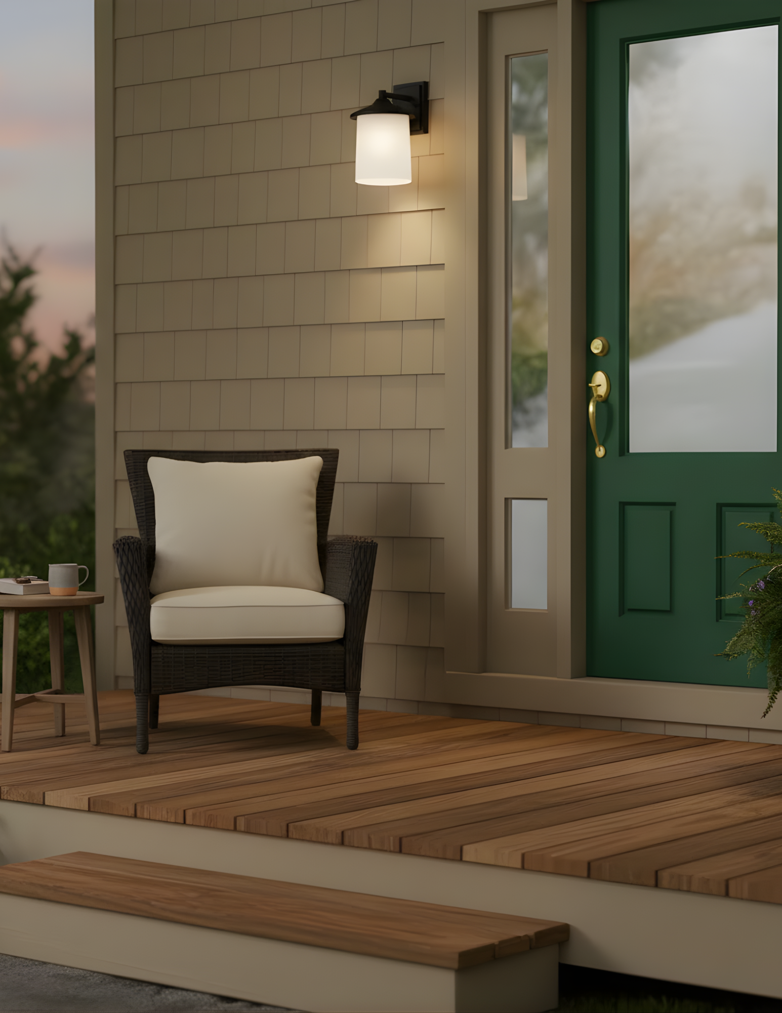 1-Light Frosted Cylinder Glass Coach Light - Matte Black