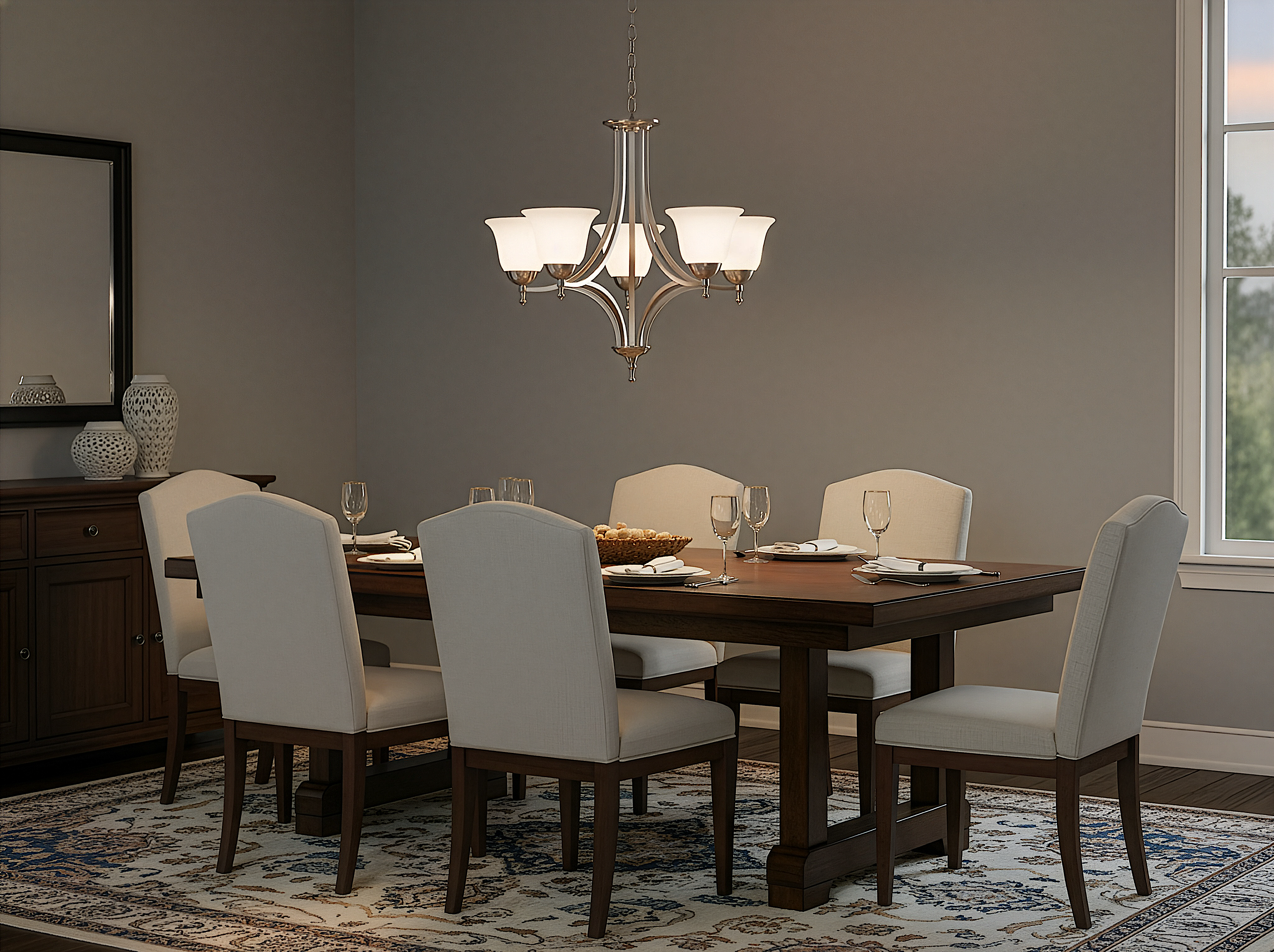 Dallas Upgrade 5-Light Chandelier - Decorative Chandeliers in Brushed Nickel
